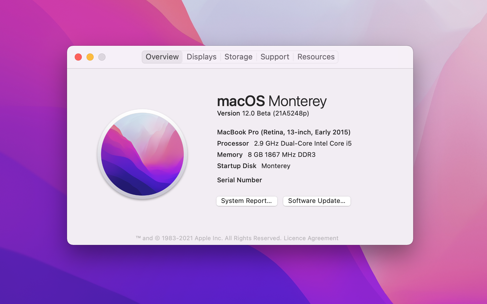 macOS Monterey running on an Intel Mac