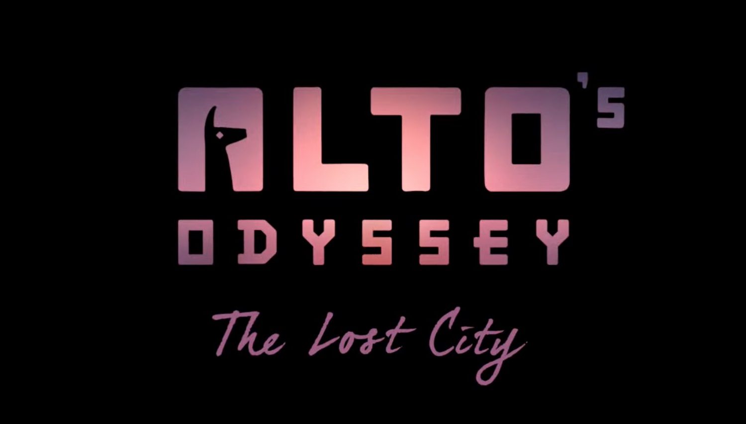 A logo for the game Alto's Odyssey: The Lost City set against a black background