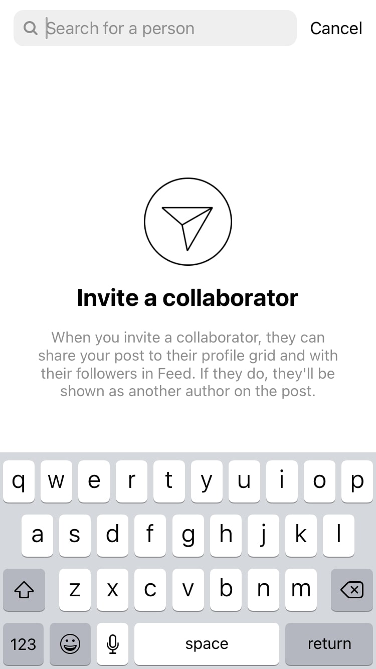 Invite a collaborator Instagram