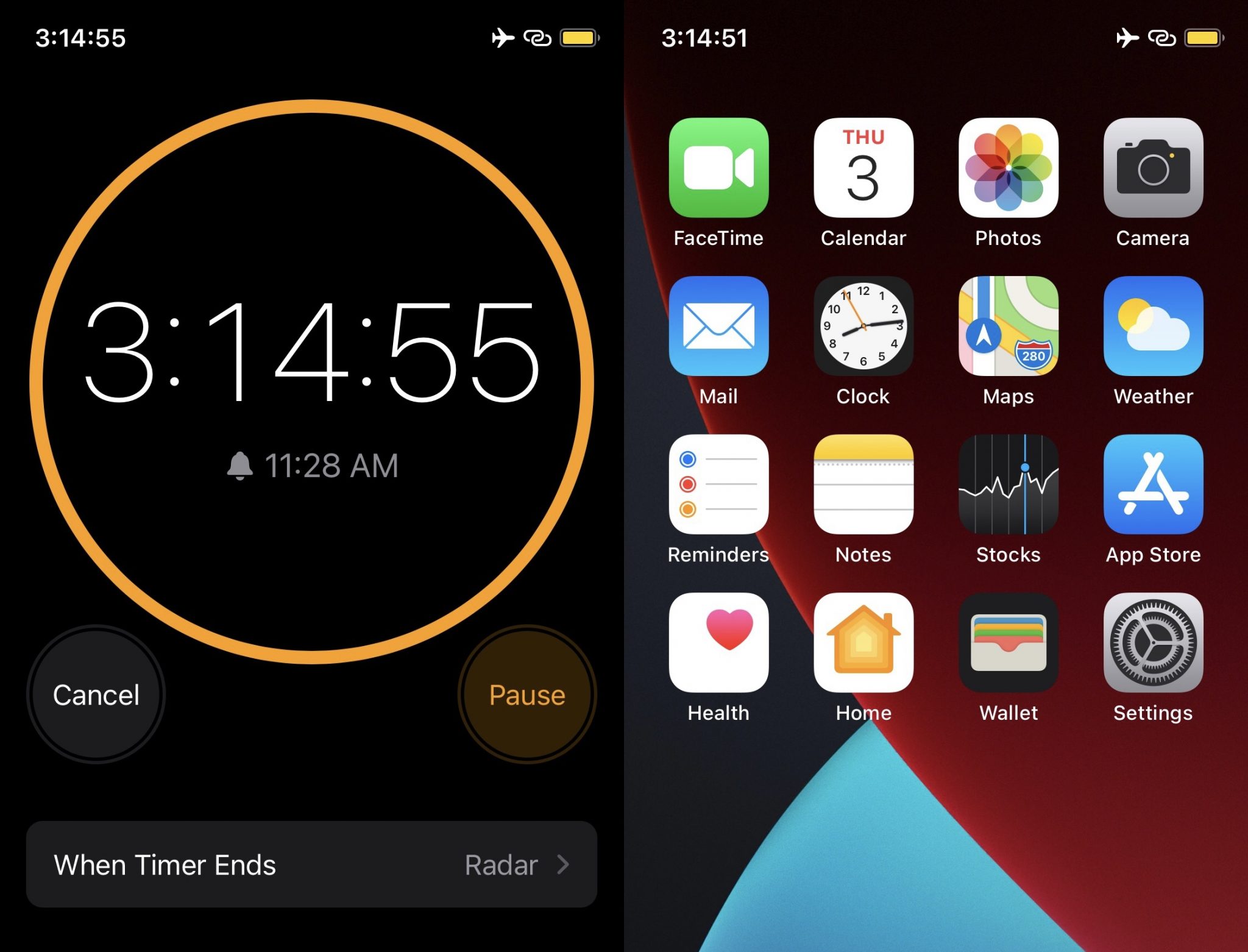 StatusBarTimer adds a countdown timer to the Status Bar for any active timers.