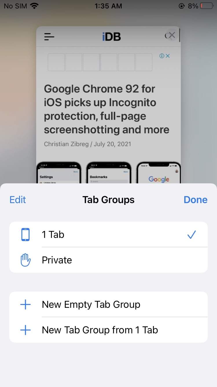 Tab Groups Safari iOS 15