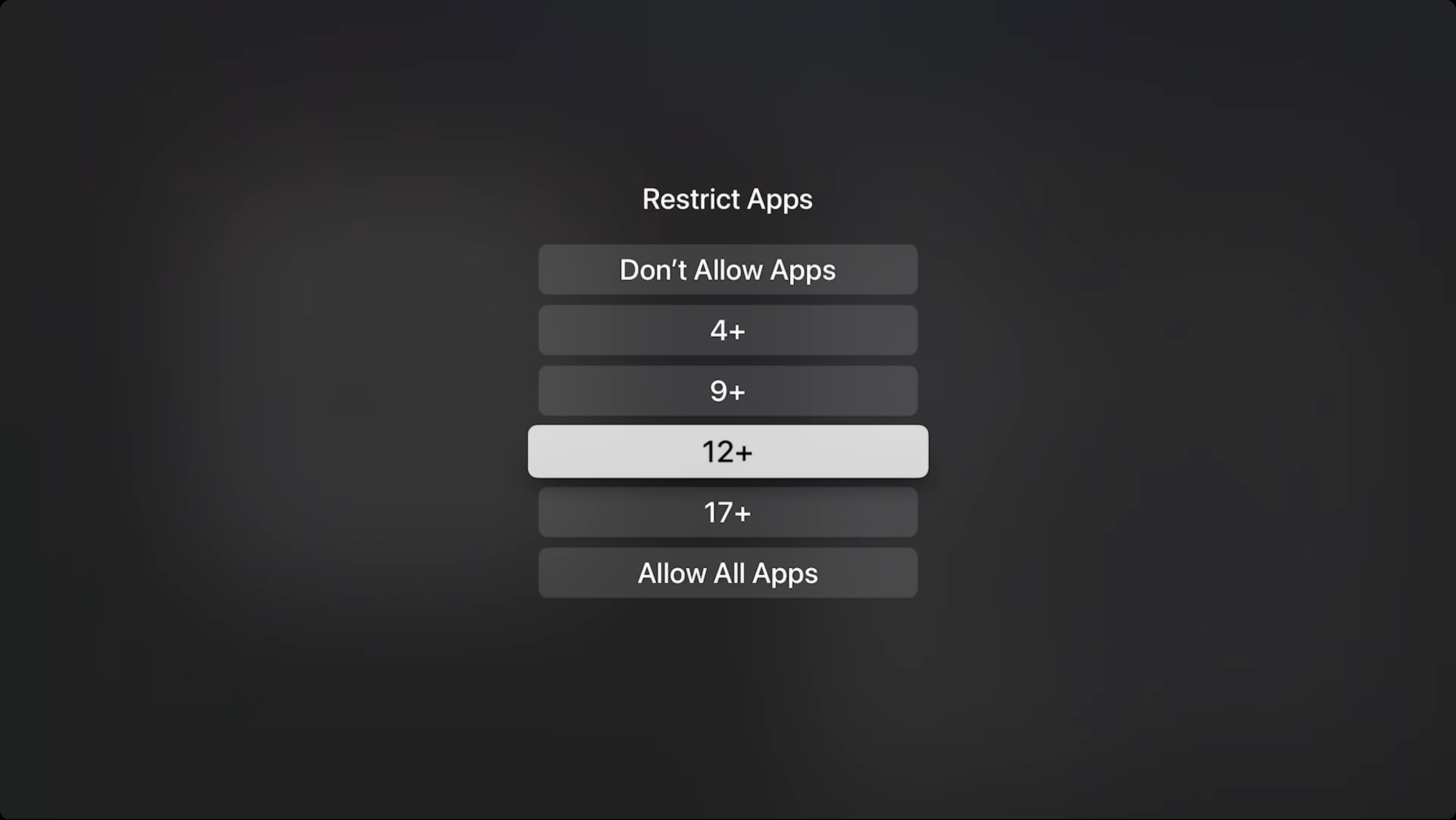 Age rating on Apple TV