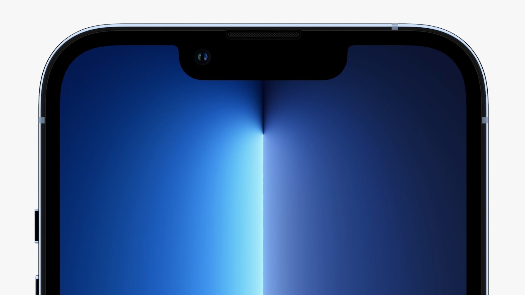 Apple's marketing image illustrating a smaller notch on the iPhone 13 Pro