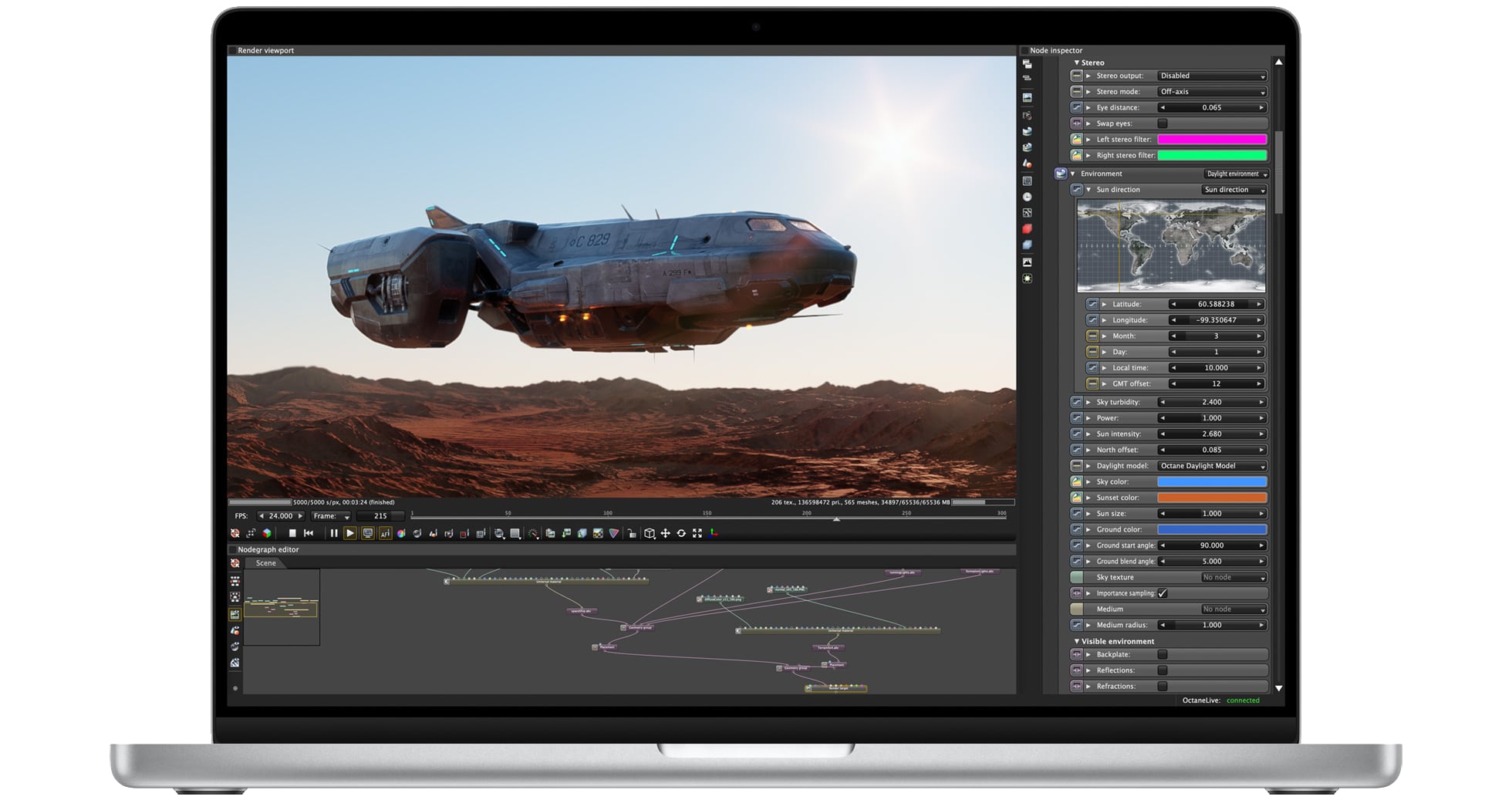 De marketingafbeelding van Apple met de opnieuw ontworpen 16-inch MacBook Pro van modeljaar 2021 met een app op volledig scherm 