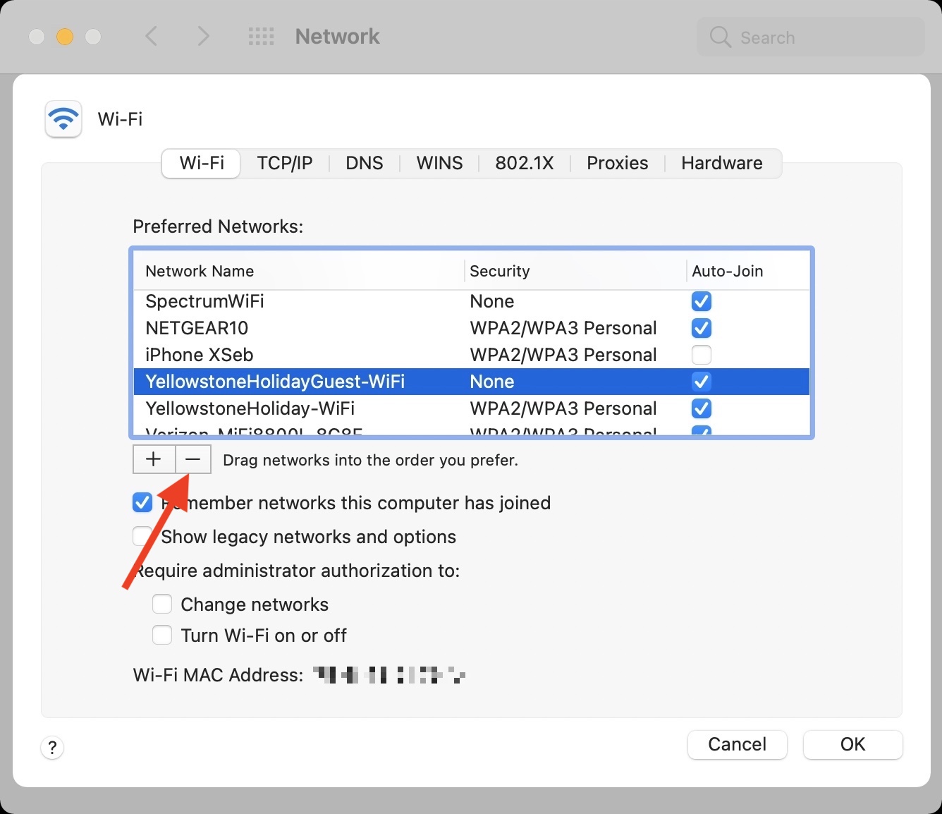 Forget a Wi-Fi network and reconnect on Mac