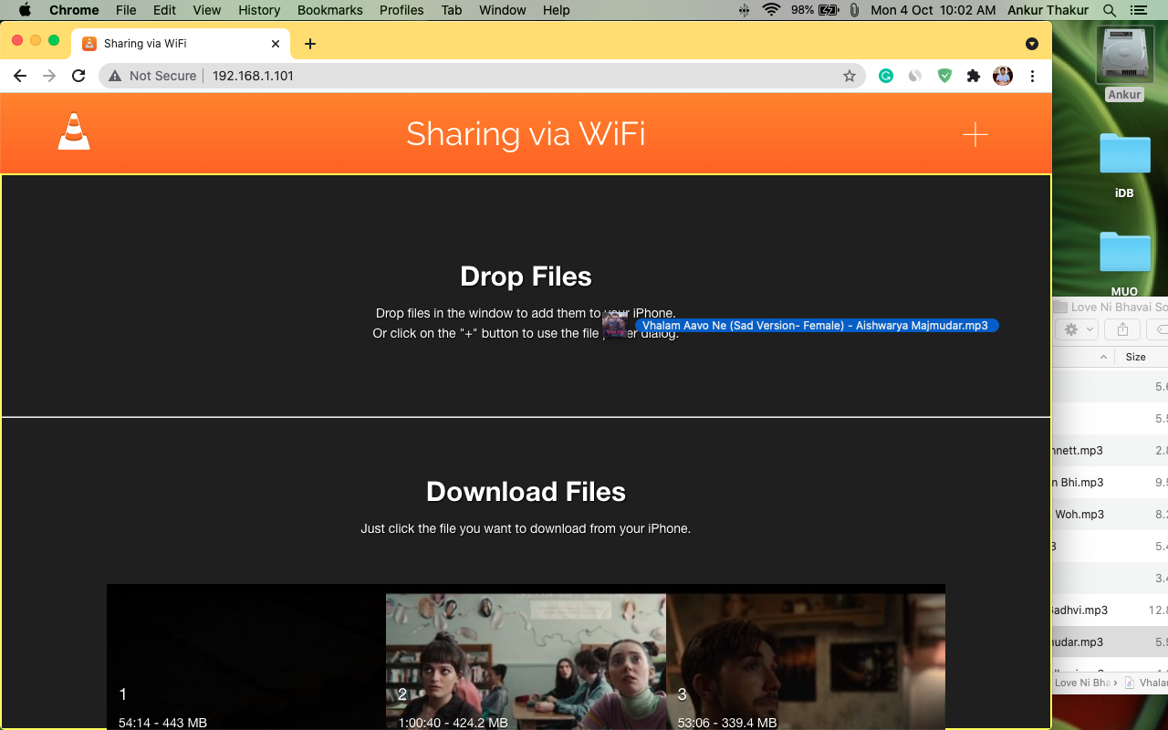 How to use VLC in browser to sync music from Mac to iPhone or iPad