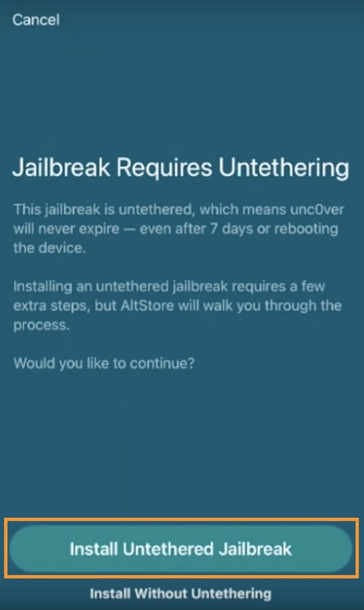 Install Untethered Jailbreak