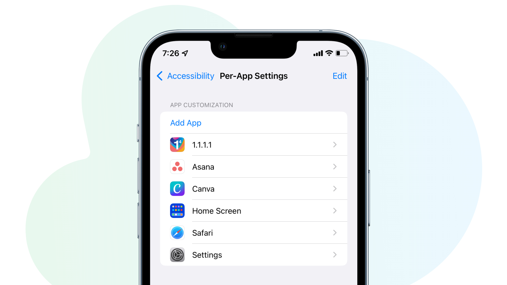 Per-App Setting on iPhone in iOS 15