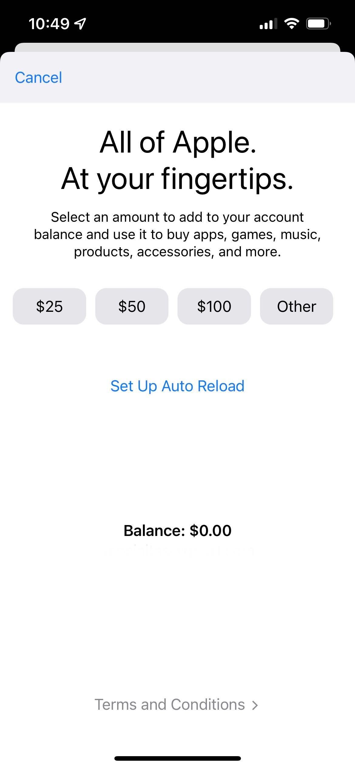 Set Up Auto Reload in Apple ID balance on iPhone