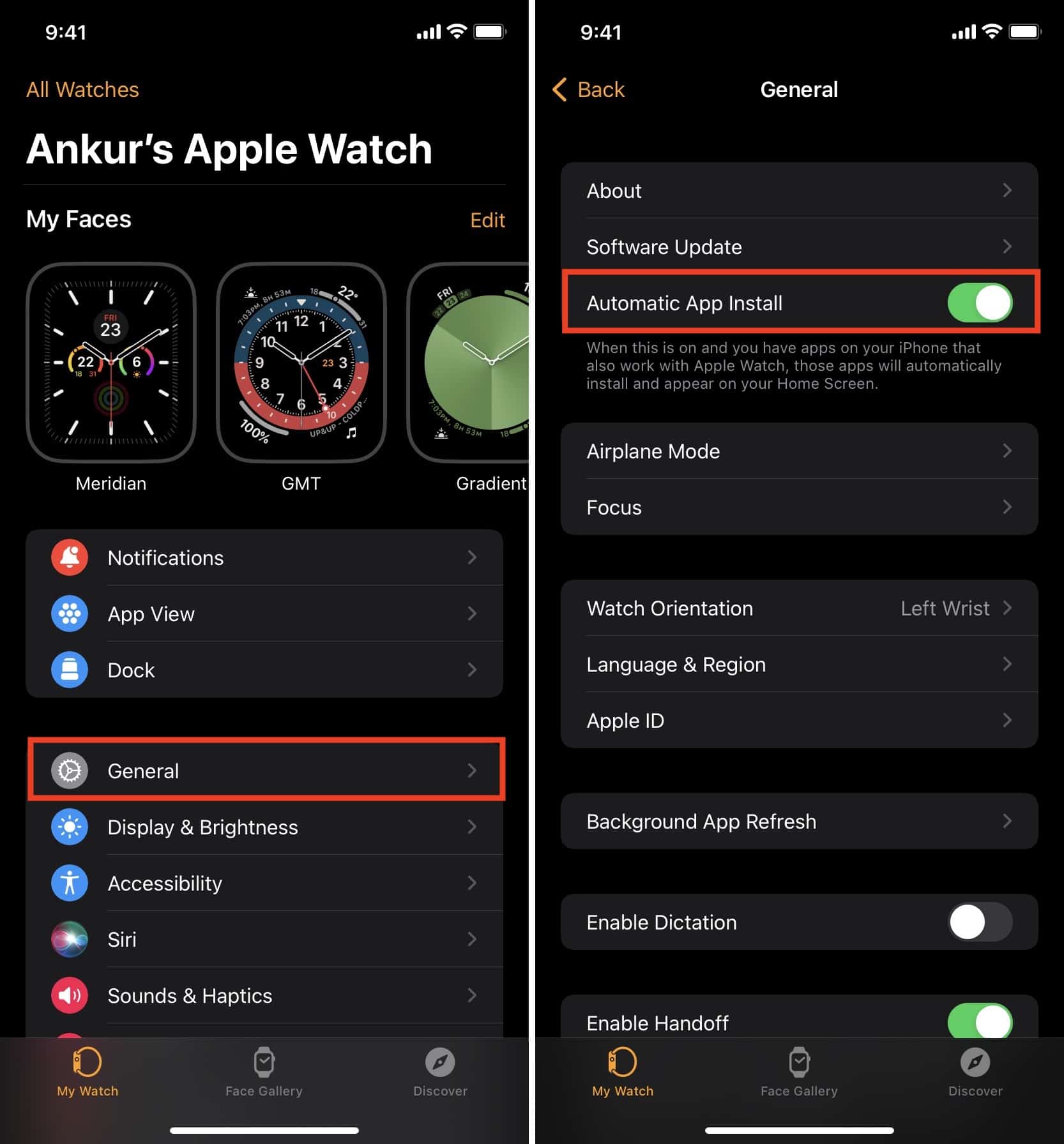 Automatic App Install Watch app