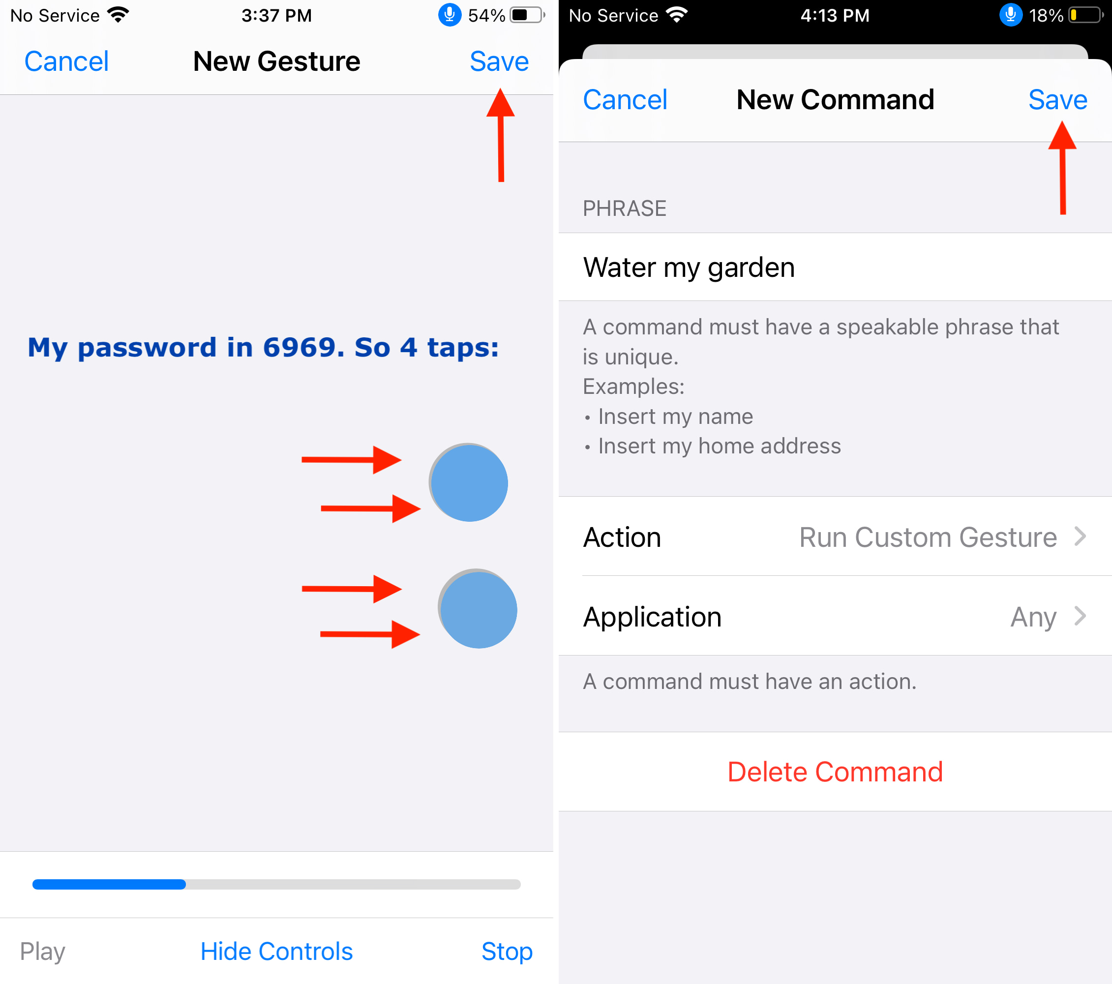 Setting custom voice control command to unlock iPhone with Home button