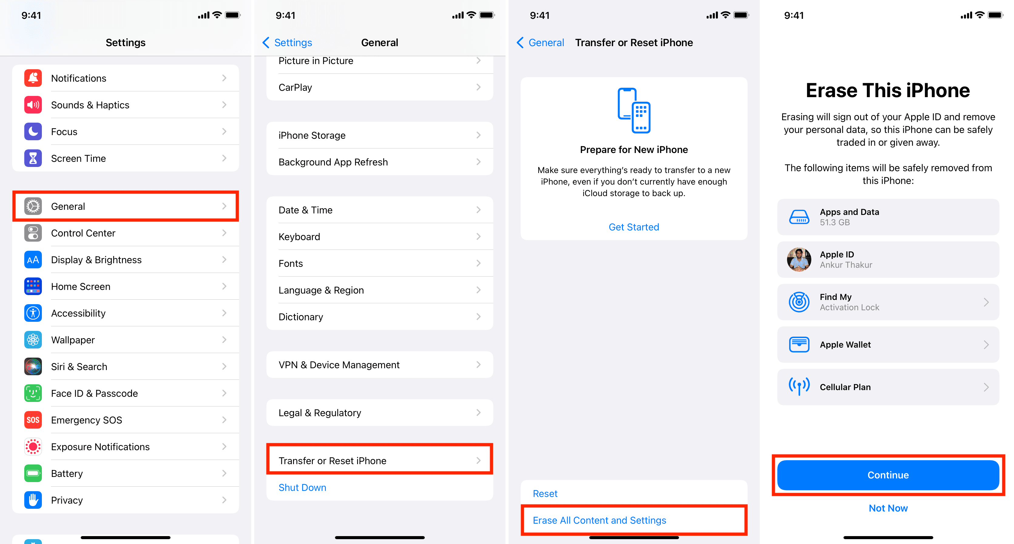 Steps to Erase All Content and Settings on iPhone