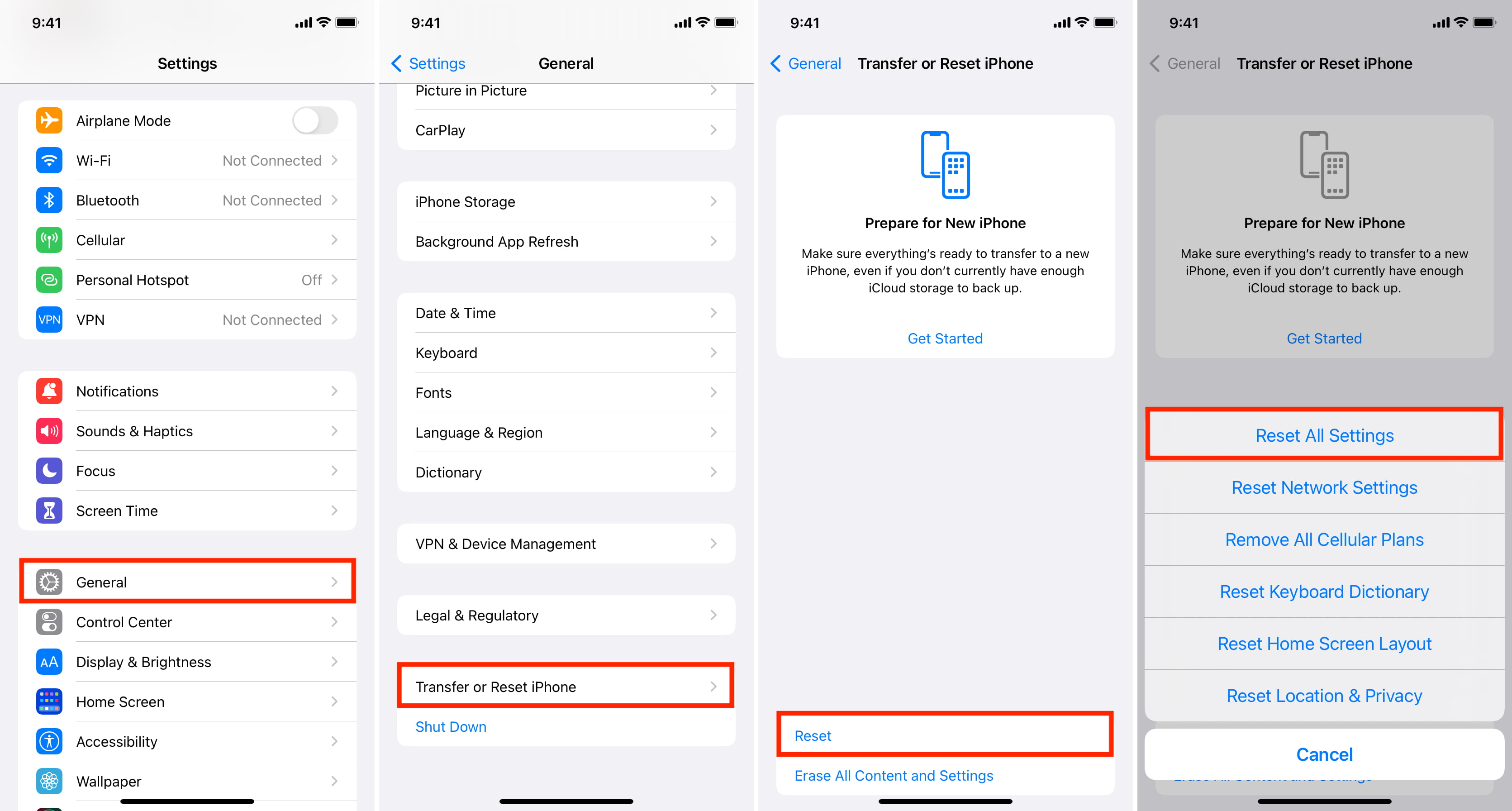 Steps to Reset All Settings on iPhone
