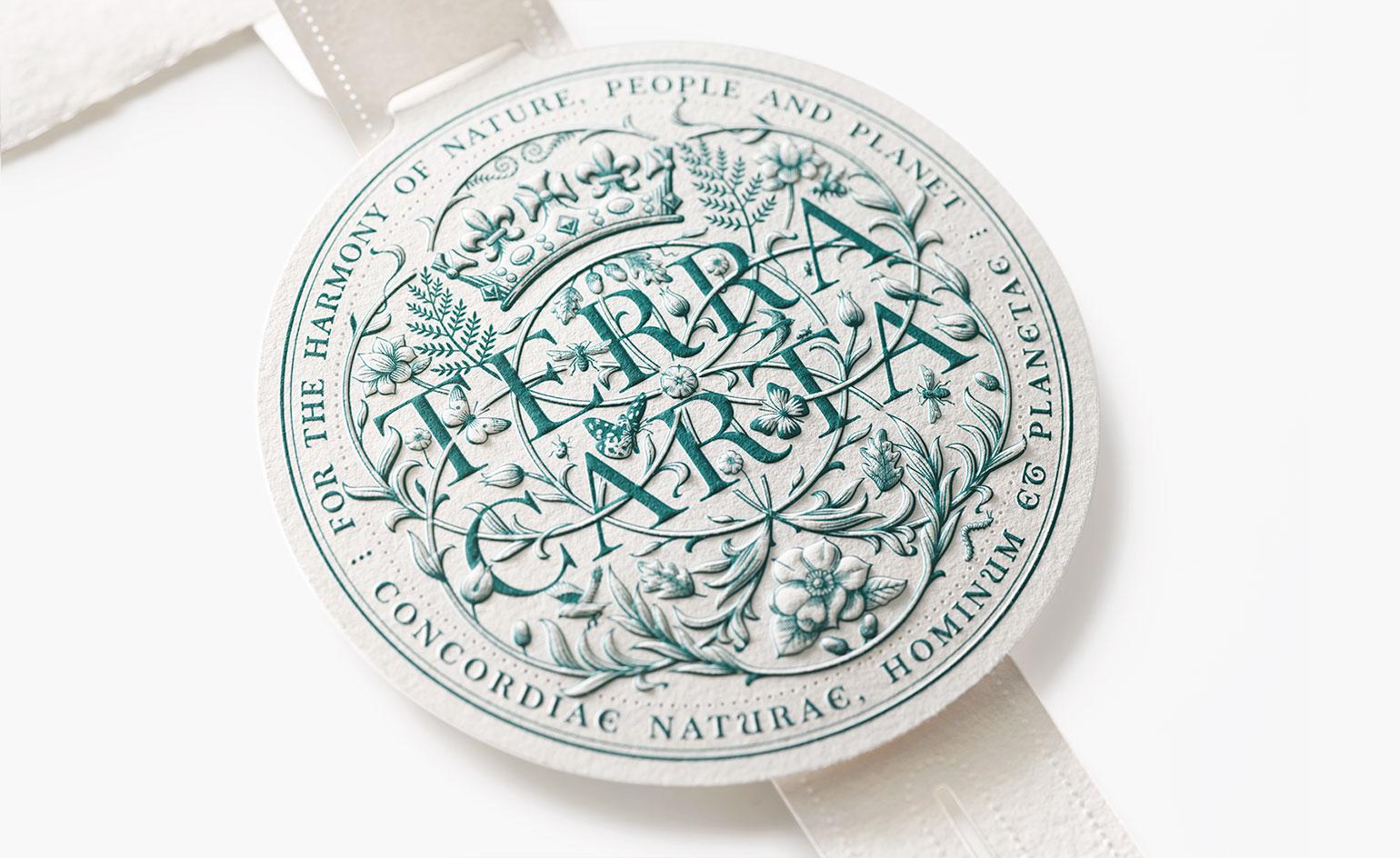 The Terra Carta Seal award for sustainability efforts, designed by Jony Ive's LoveFrom company