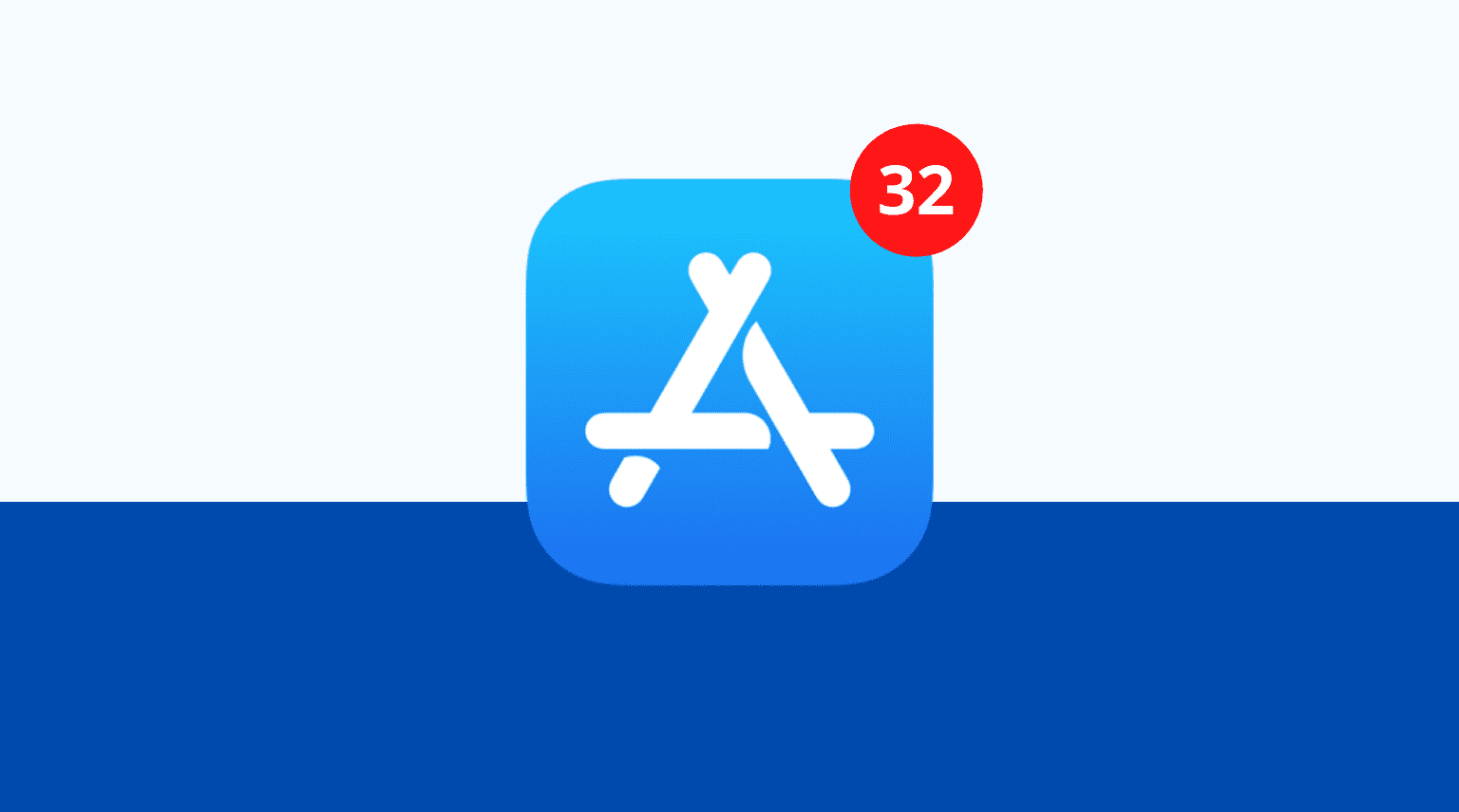 Apple App Store logo with pending updates in red badge