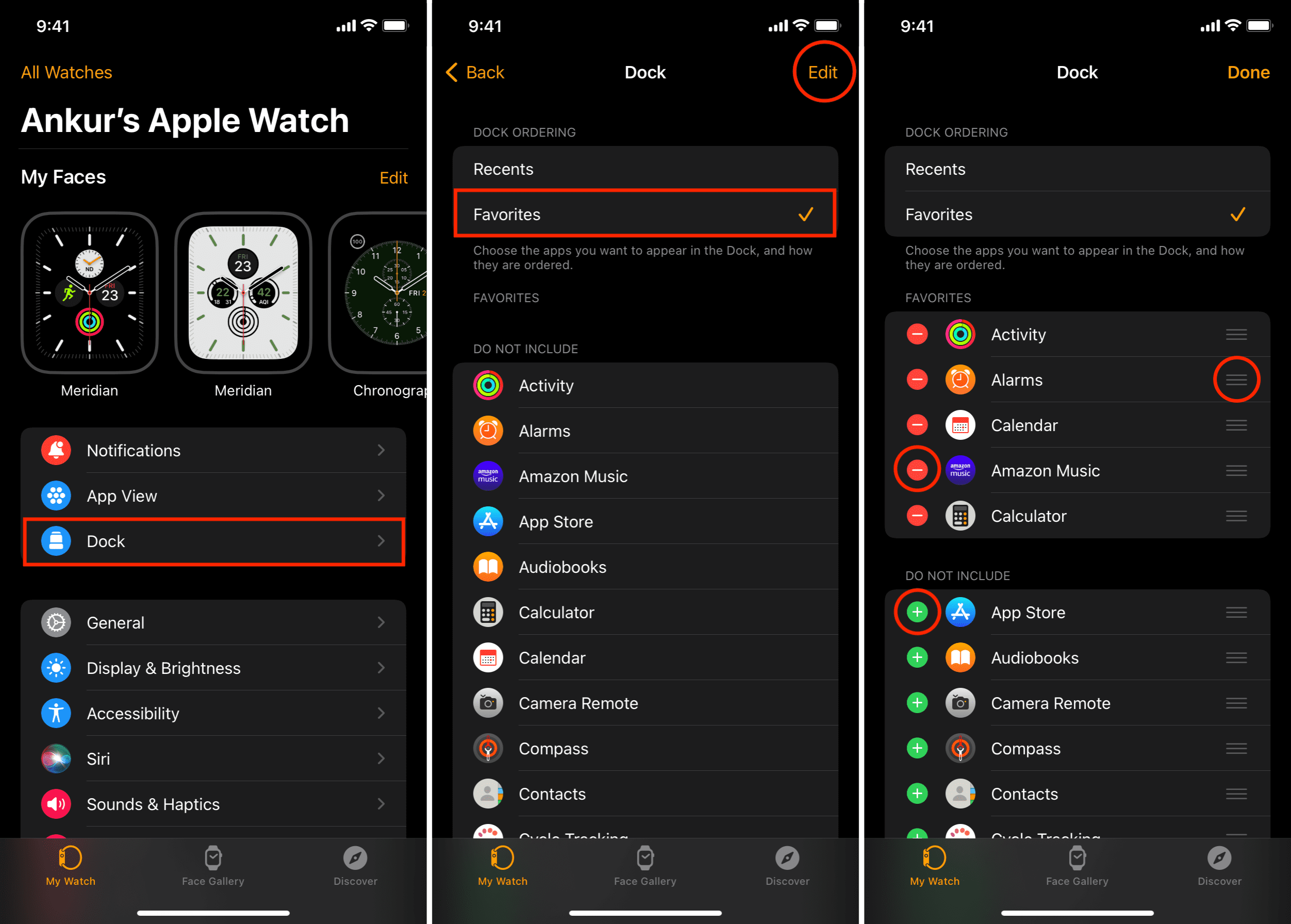 Add Favorite apps on Apple Watch using the iPhone Watch app