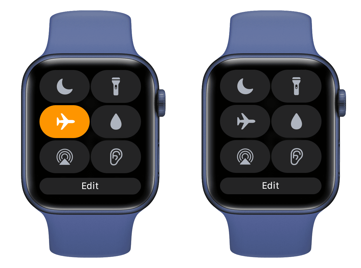 Switch on and switch off Airplane Mode on Apple Watch