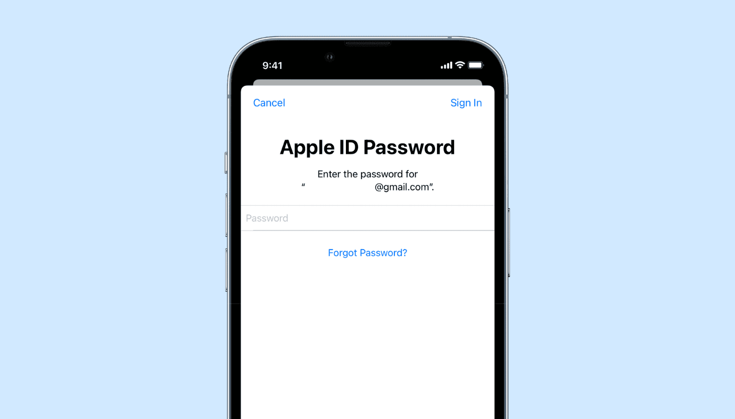 Apple ID Password iPhone