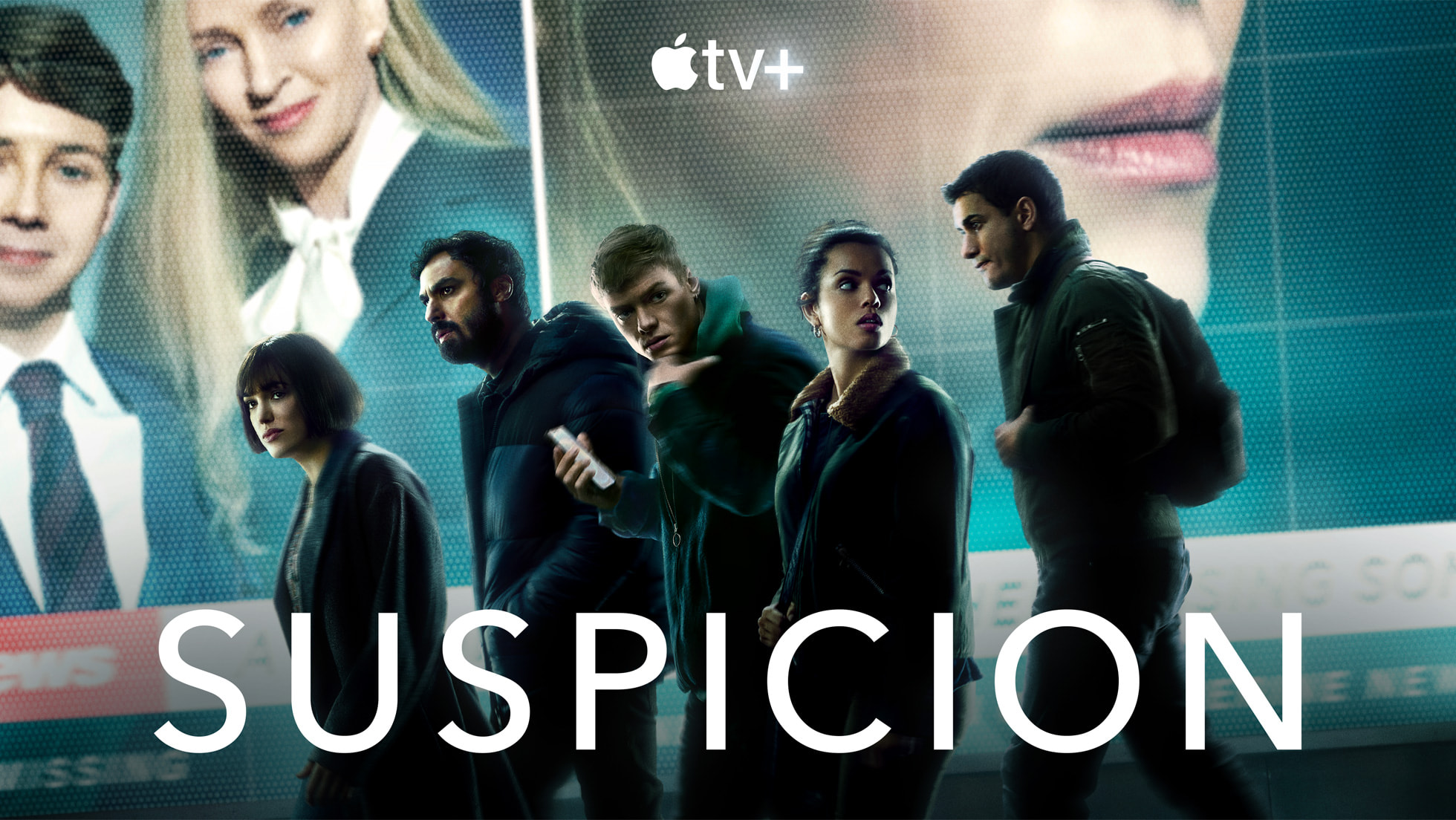 Poster artwork for the Apple TV+ drama thriller series "Suspicion"