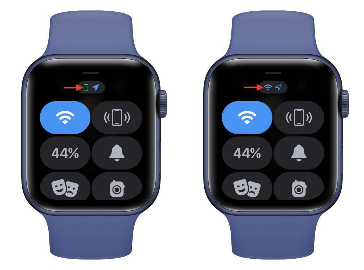 Apple Watch iPhone and Wi-Fi Connected Status