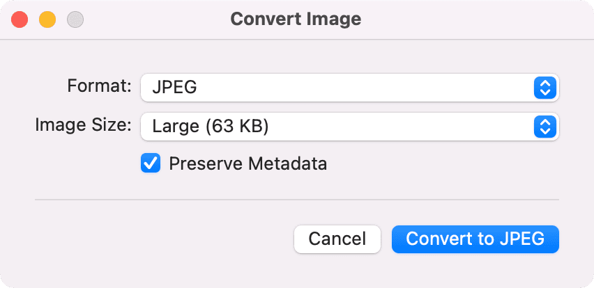 Convert image on Mac
