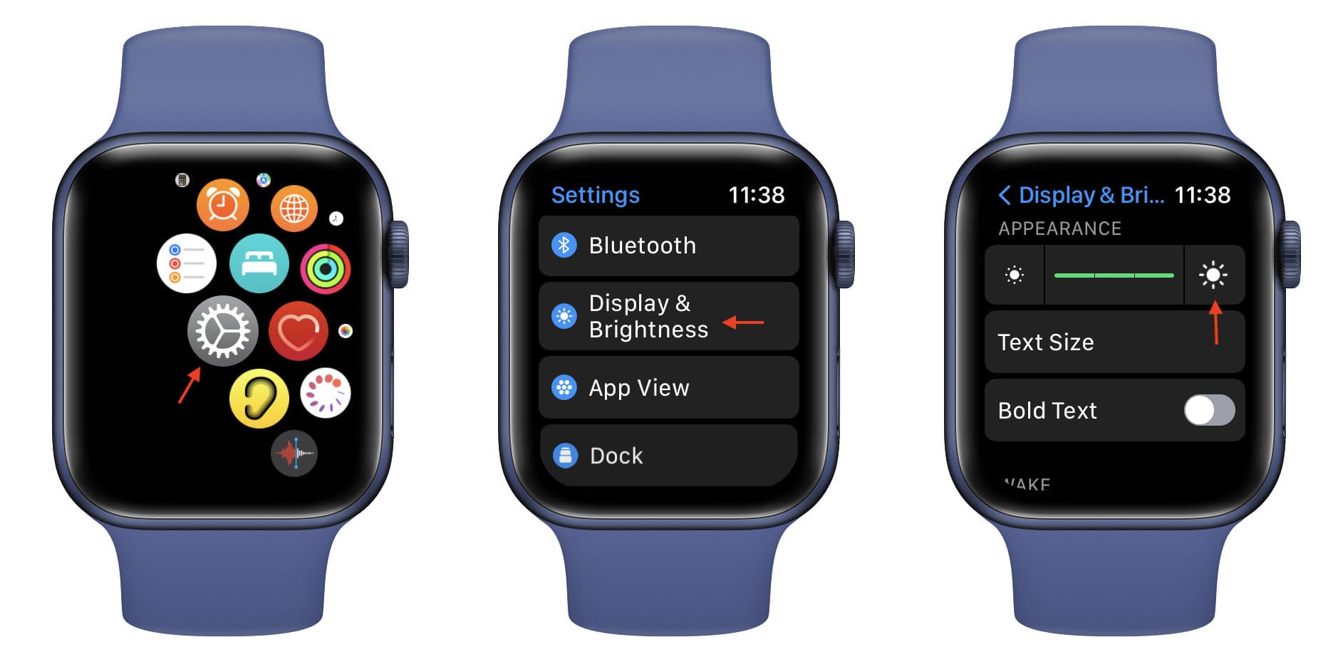 Display and Brightness Apple Watch