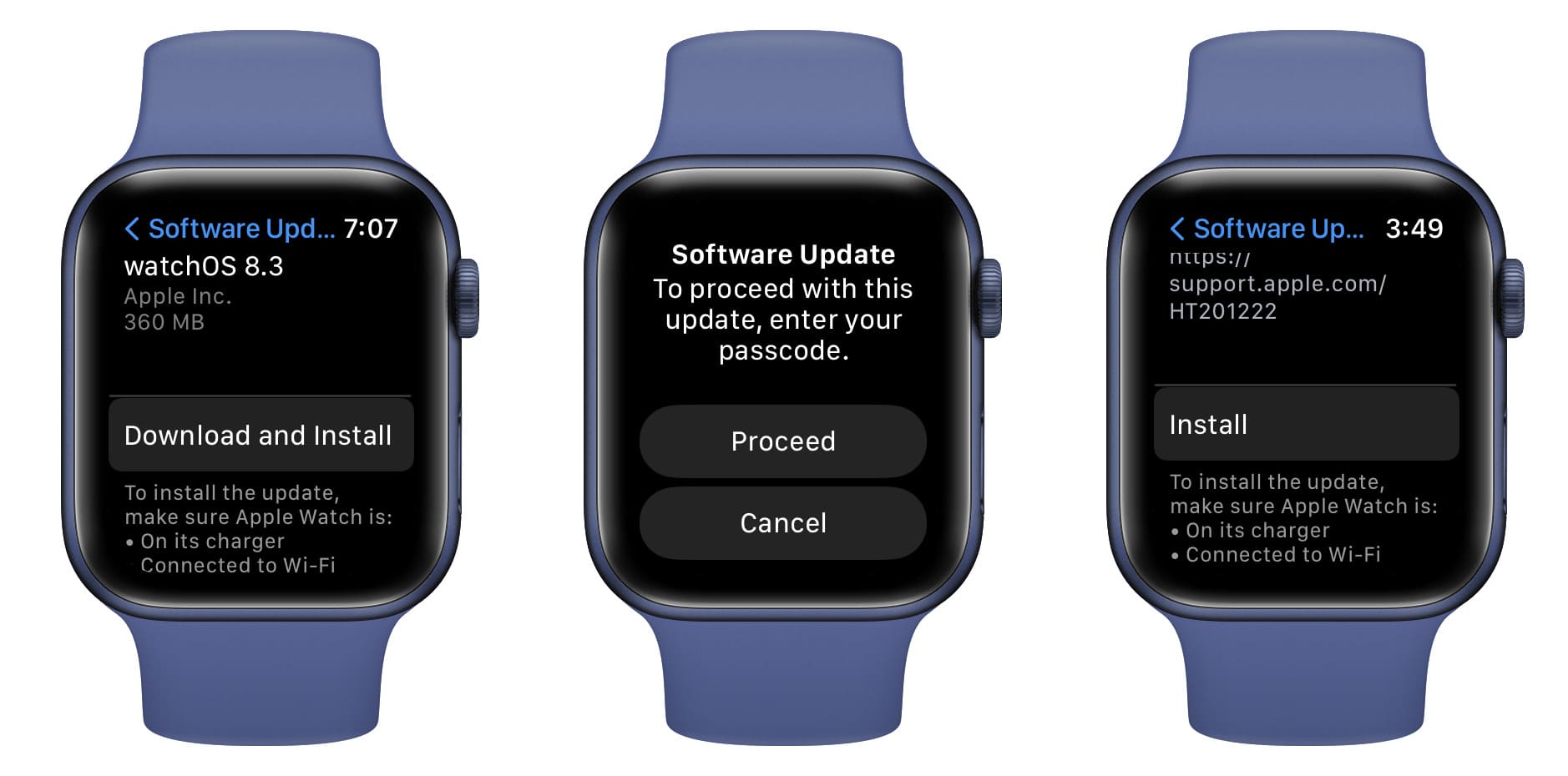 Download and Install update on Apple Watch