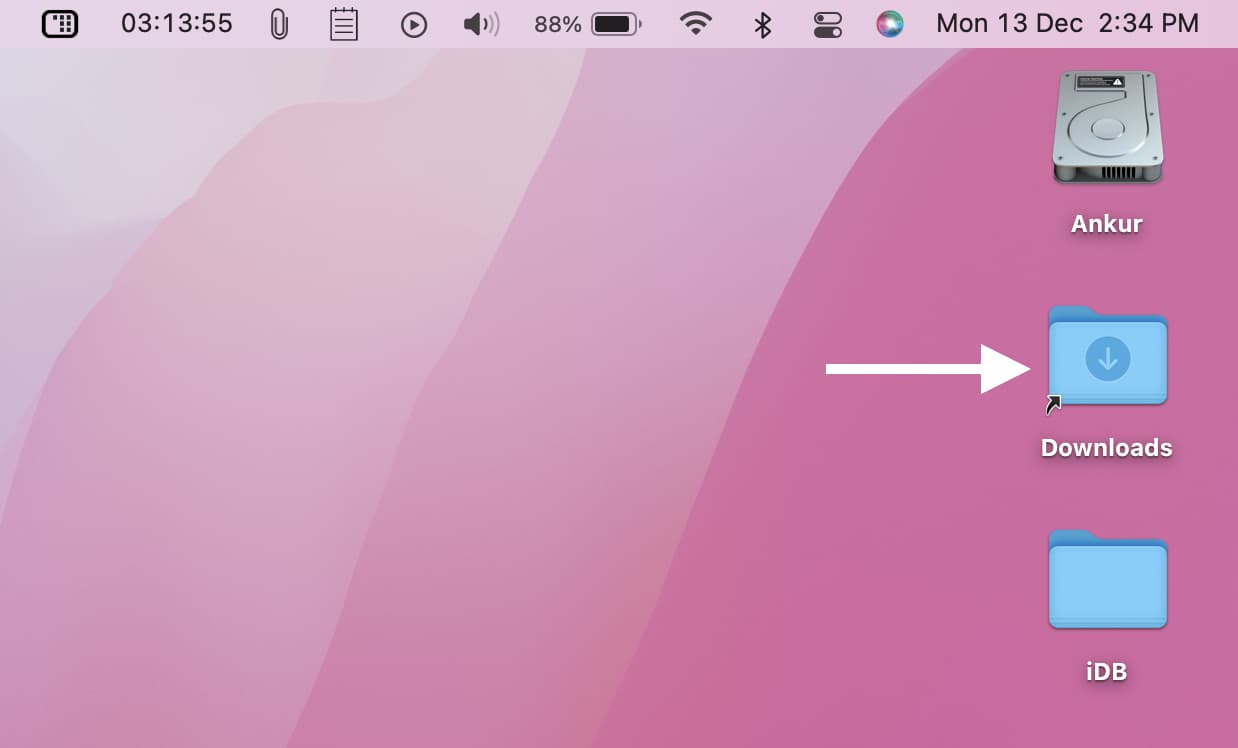 Downloads folder on Mac Desktop