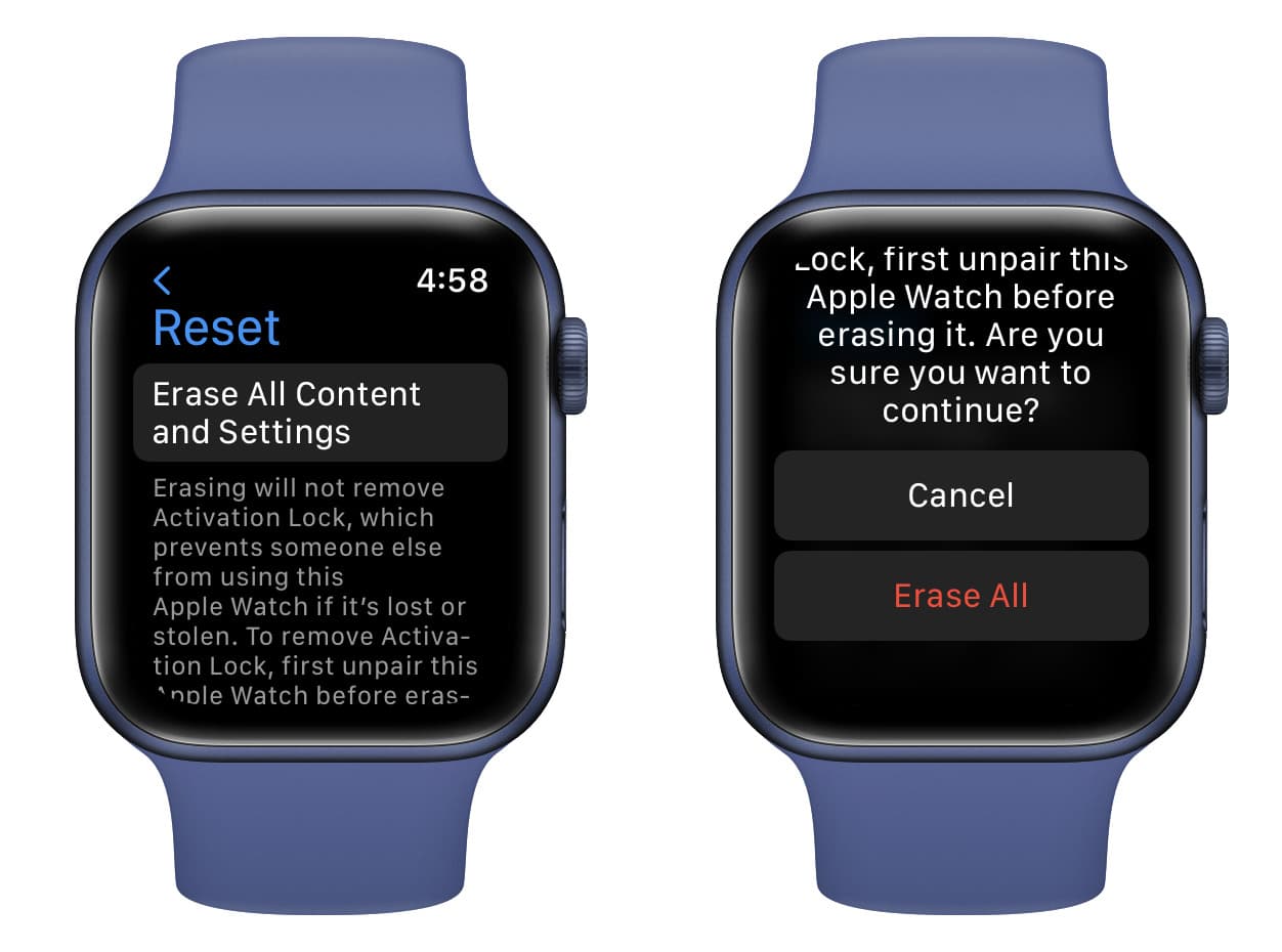 Erase All Content and Settings on Apple Watch