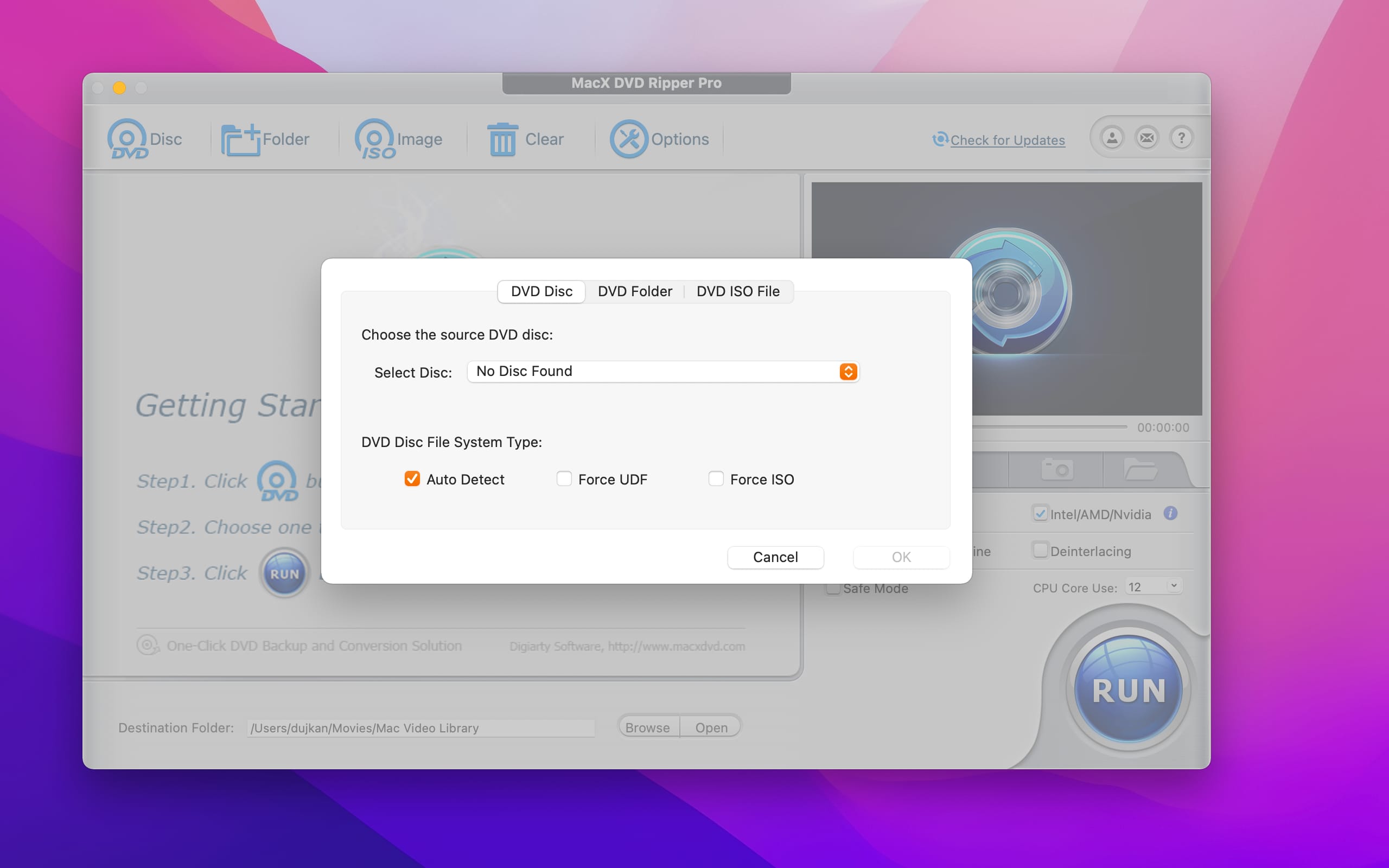 MacX DVD Ripper Pro for macOS with the importing features shown