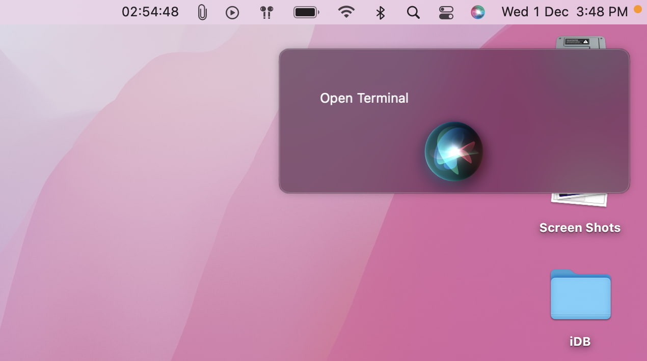 Open Terminal with Siri