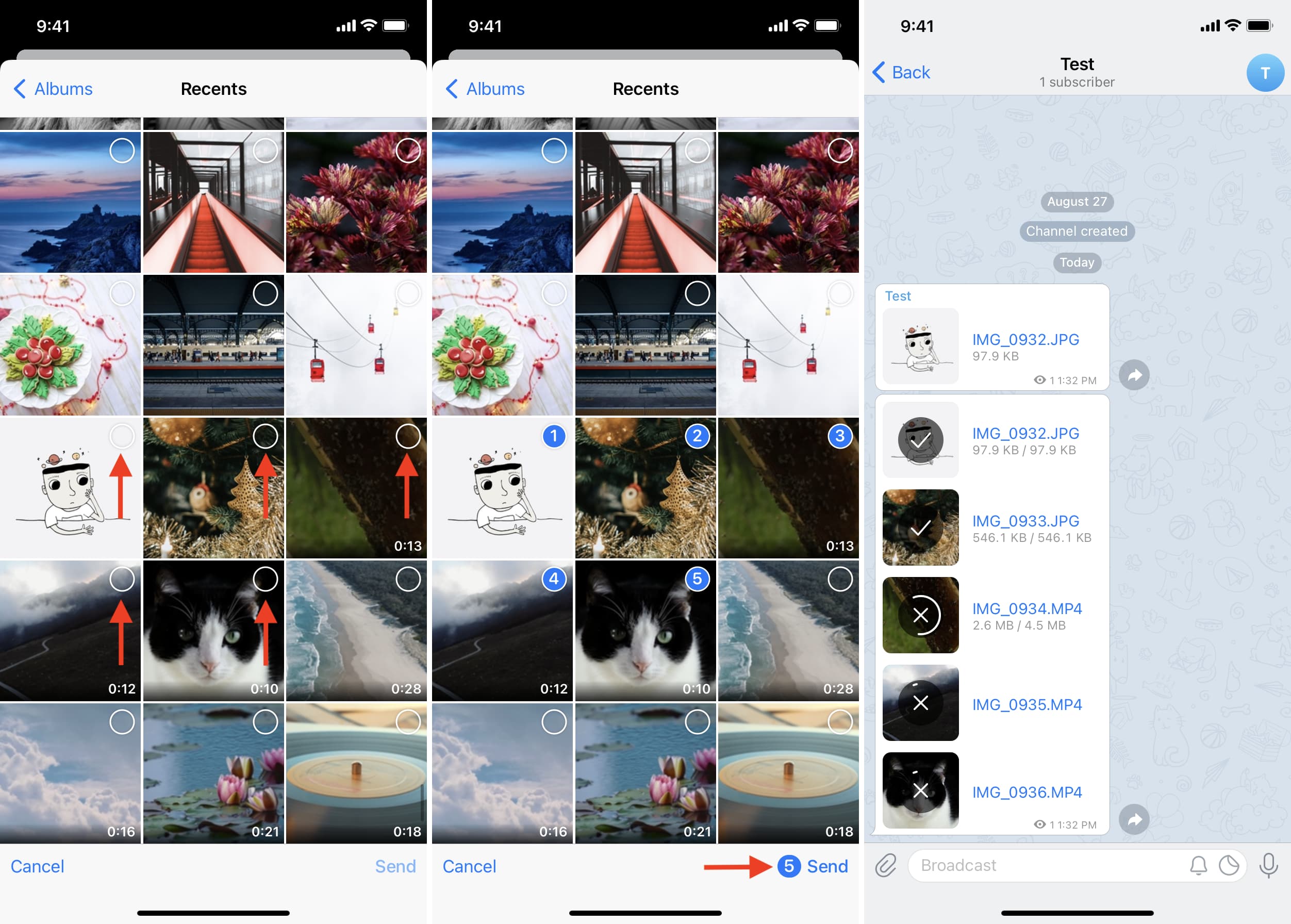 Send multiple images in full quality on Telegram for iPhone