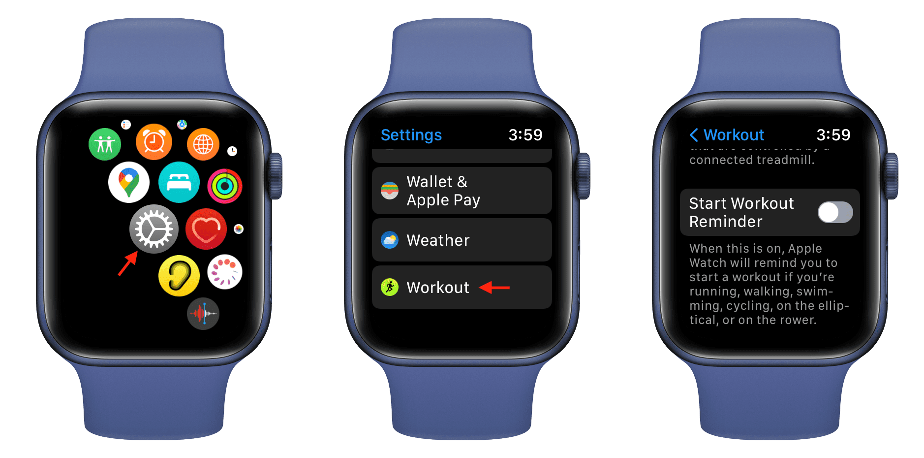 Turn off Start Workout Reminder on Apple Watch