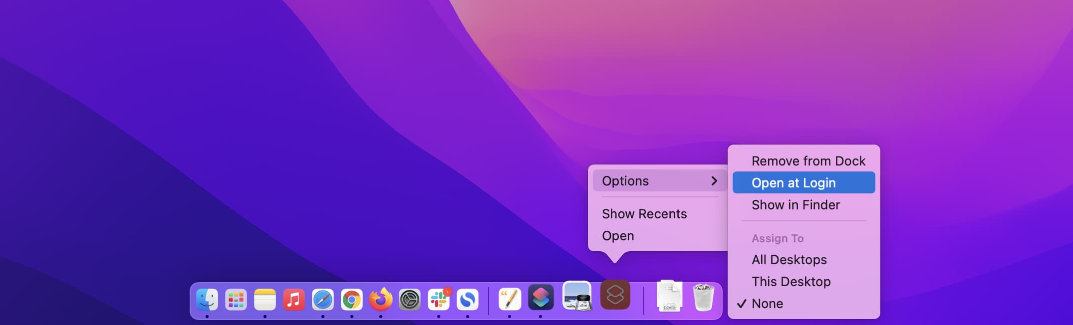 Automatically open shortcut at login on Mac