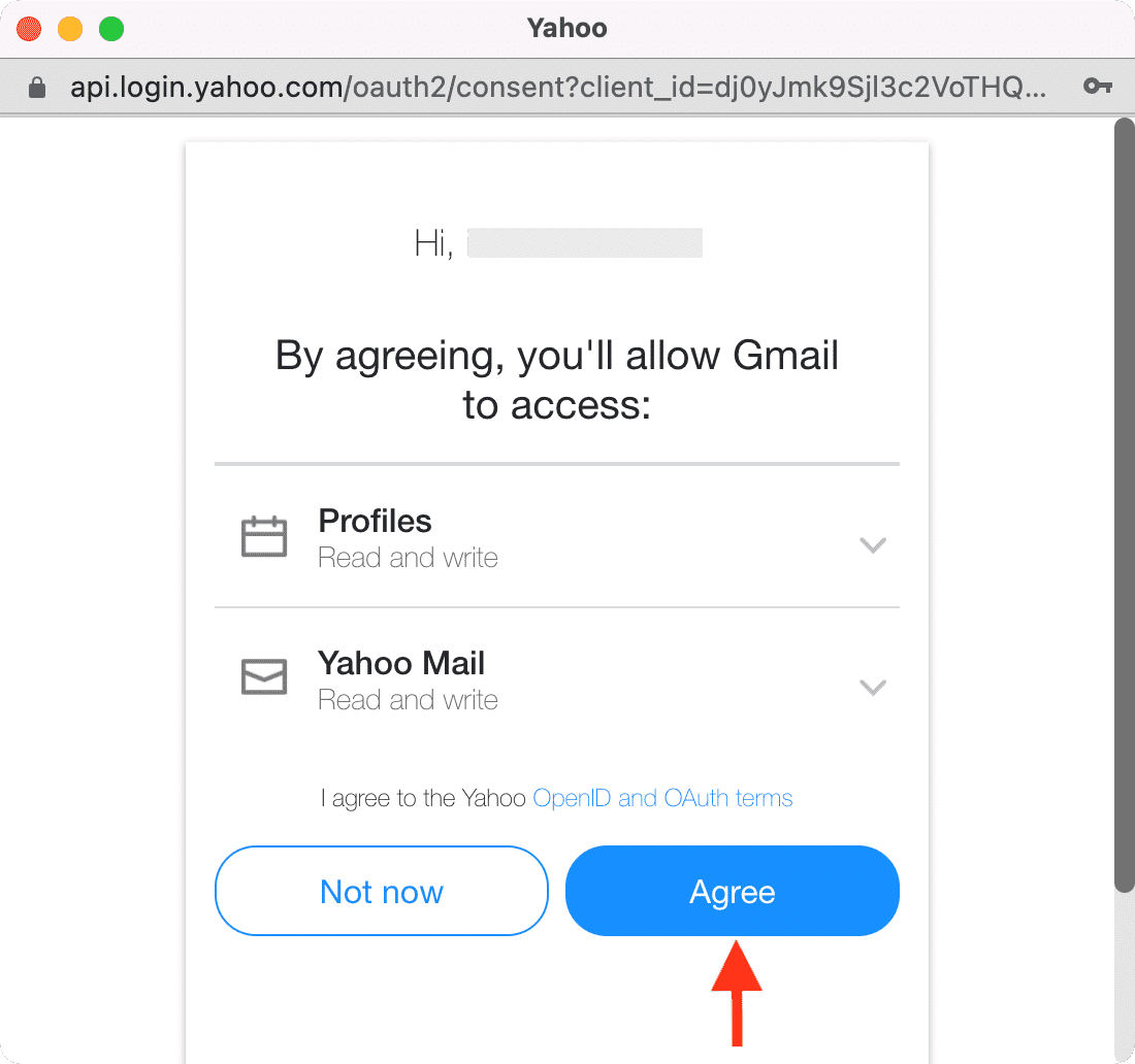 Allow Gmail to access non-Gmail account