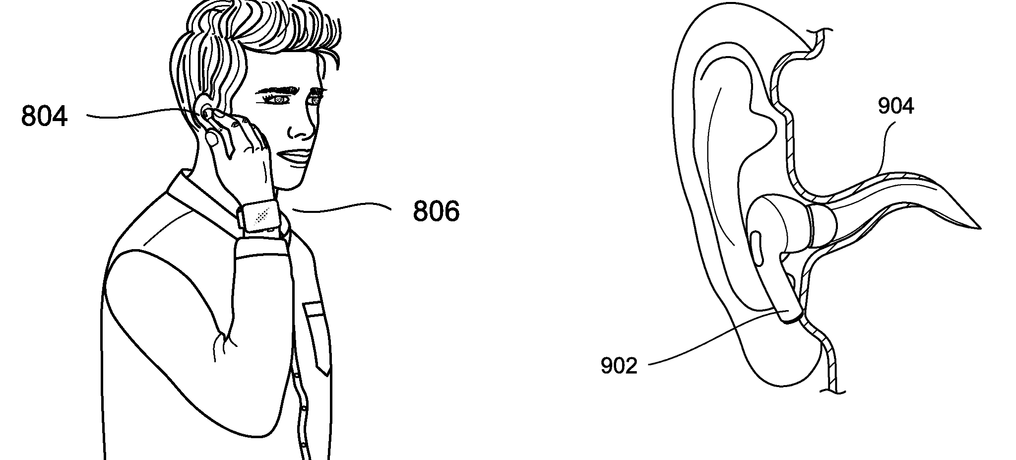 Apple's patent drawing for the AirPods user authentication patent titled “User Identification Using Headphones”