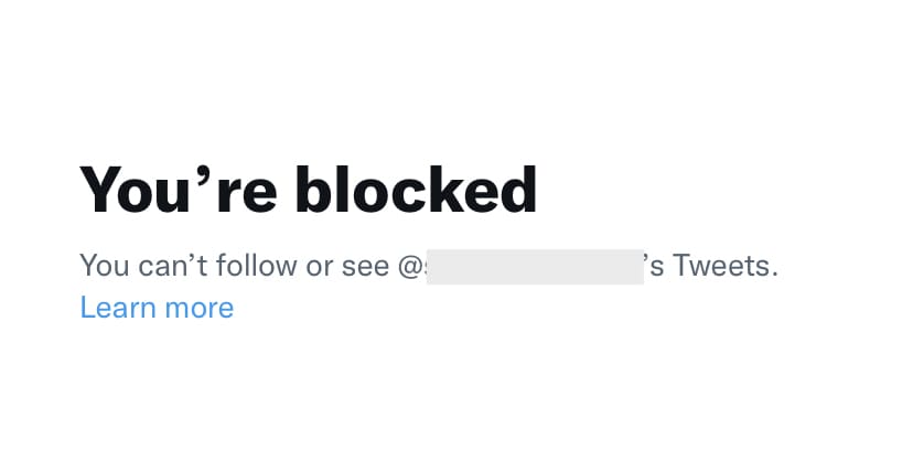 Blocked on Twitter