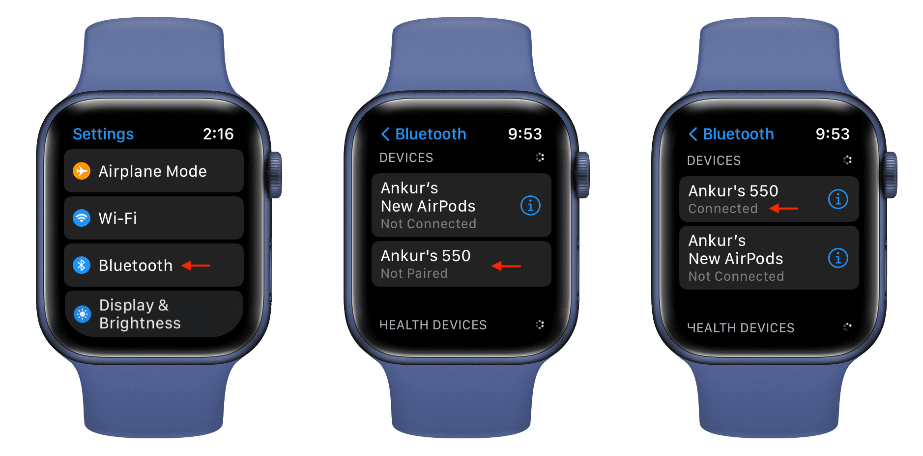 Connect third-party Bluetooth device with Apple Watch