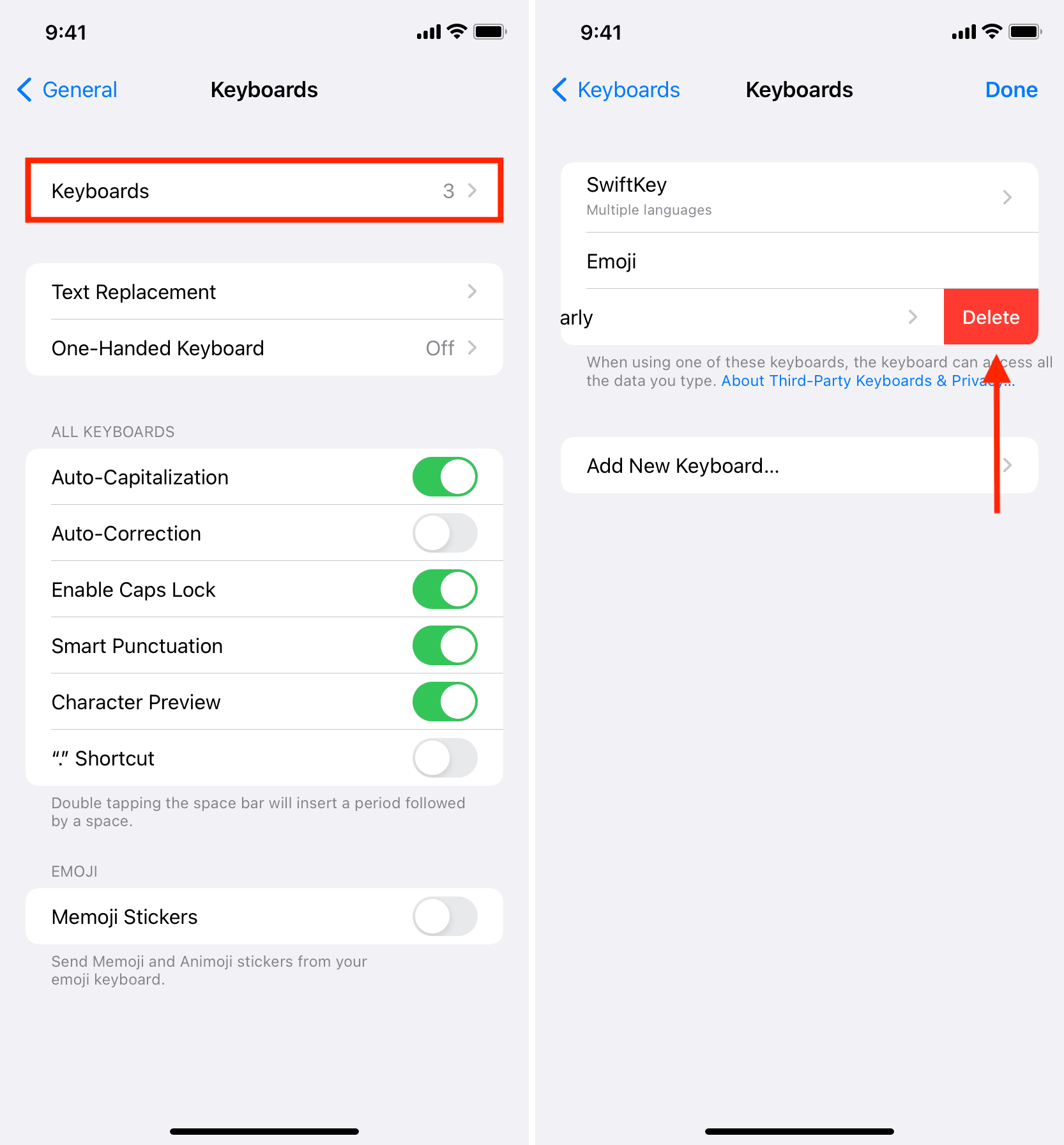 Delete Grammarly keyboard from your iPhone