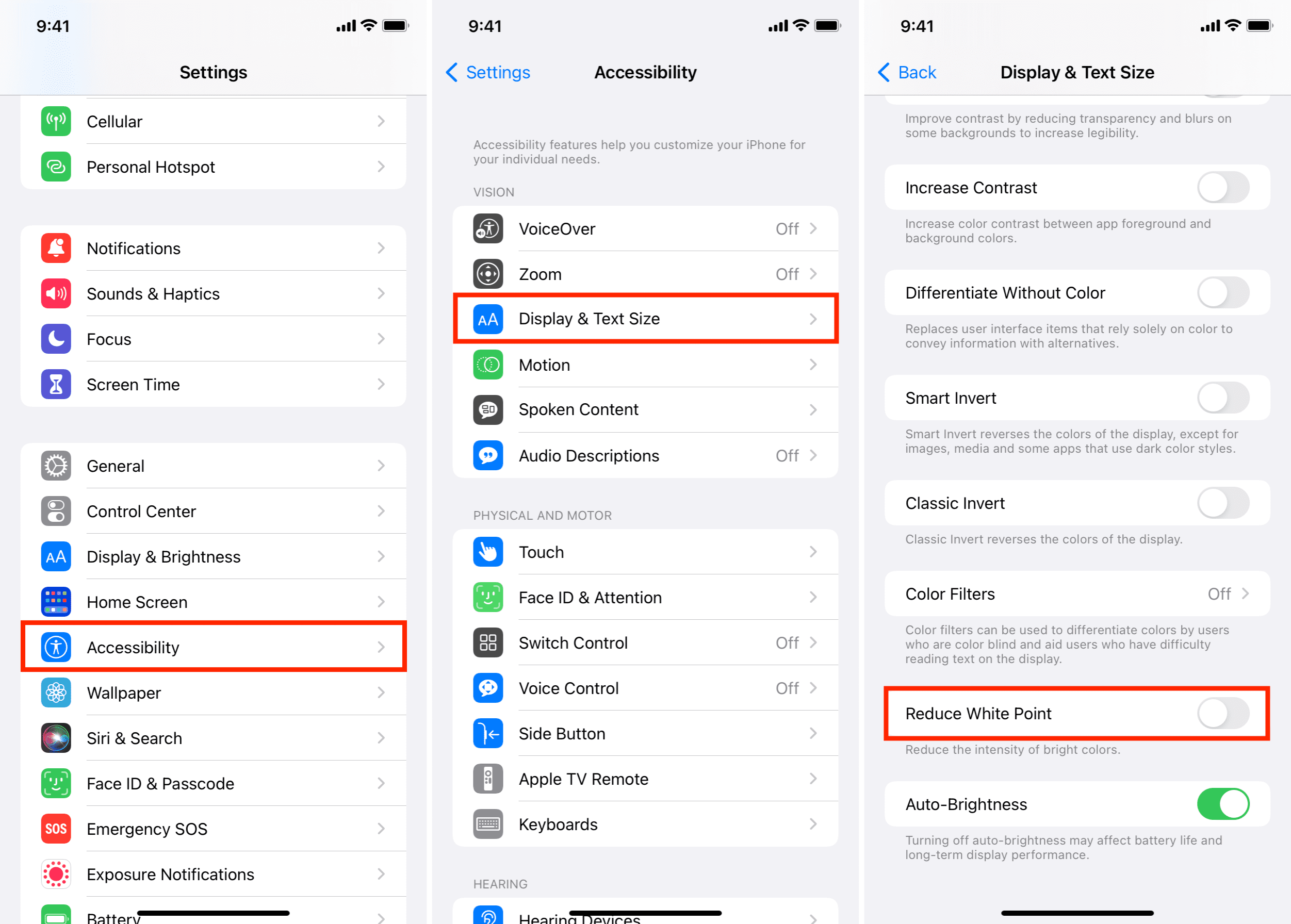 Disable Reduce White Point to make dim iPhone screen brighter