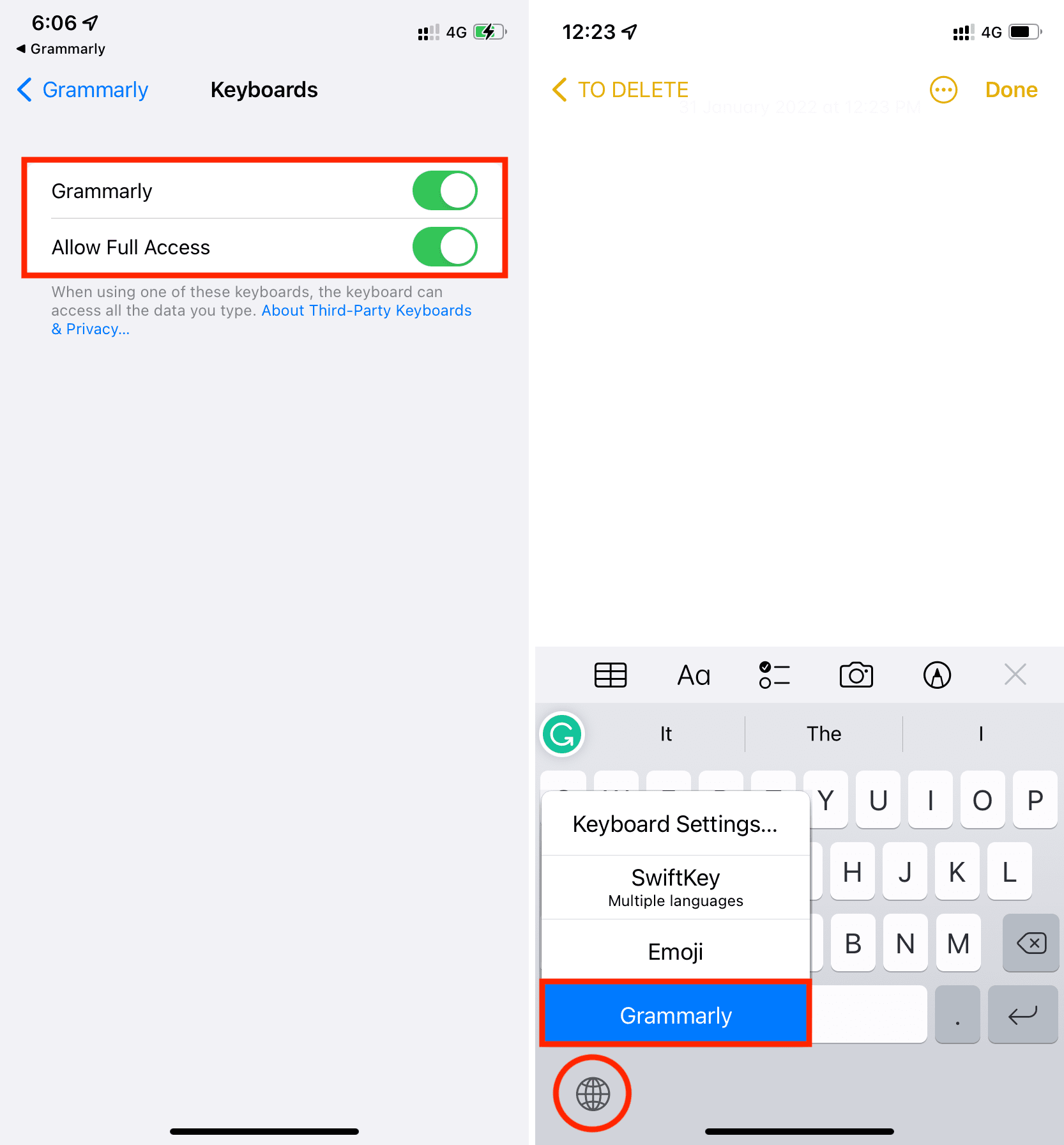 Enable and Use Grammarly on iPhone