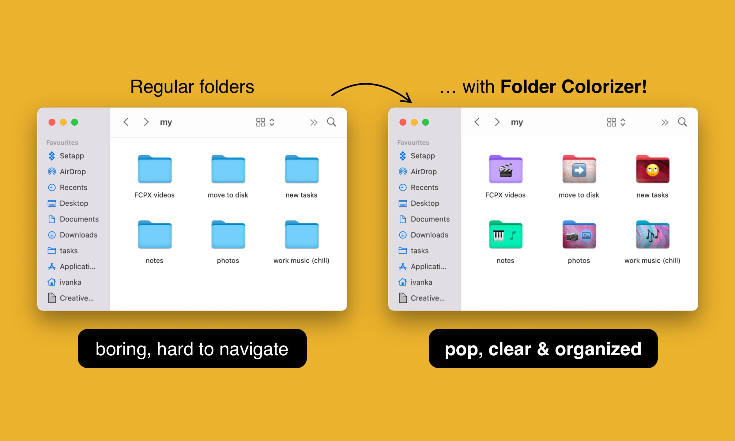 Folder Colorizer: Change your Mac folder color, bring life to macOS folders