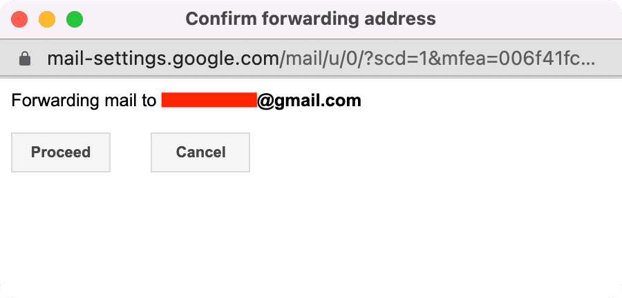 Forwarding mail to in Gmail