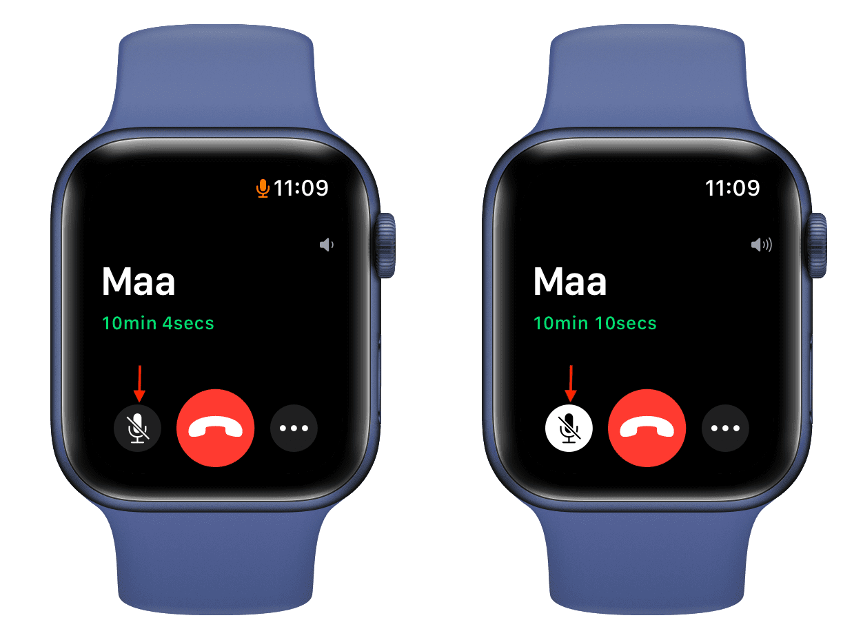 Mute and unmute FaceTime call on Apple Watch