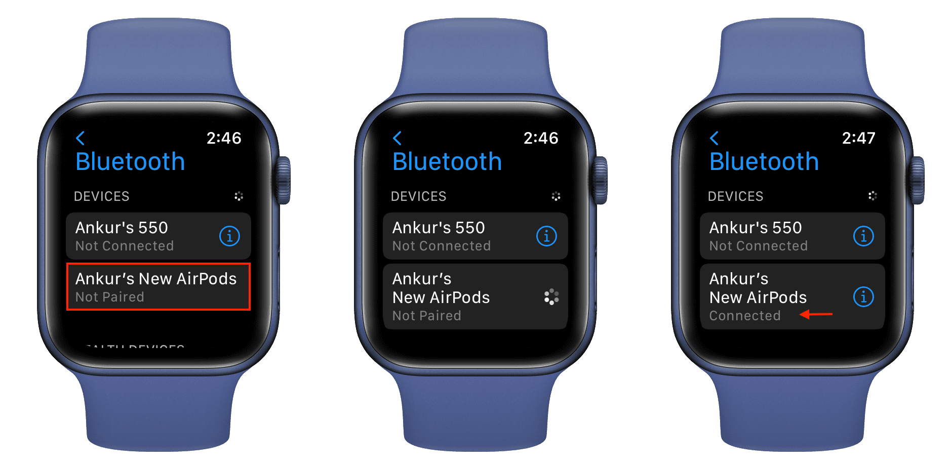 Pair and connect AirPods to Apple Watch