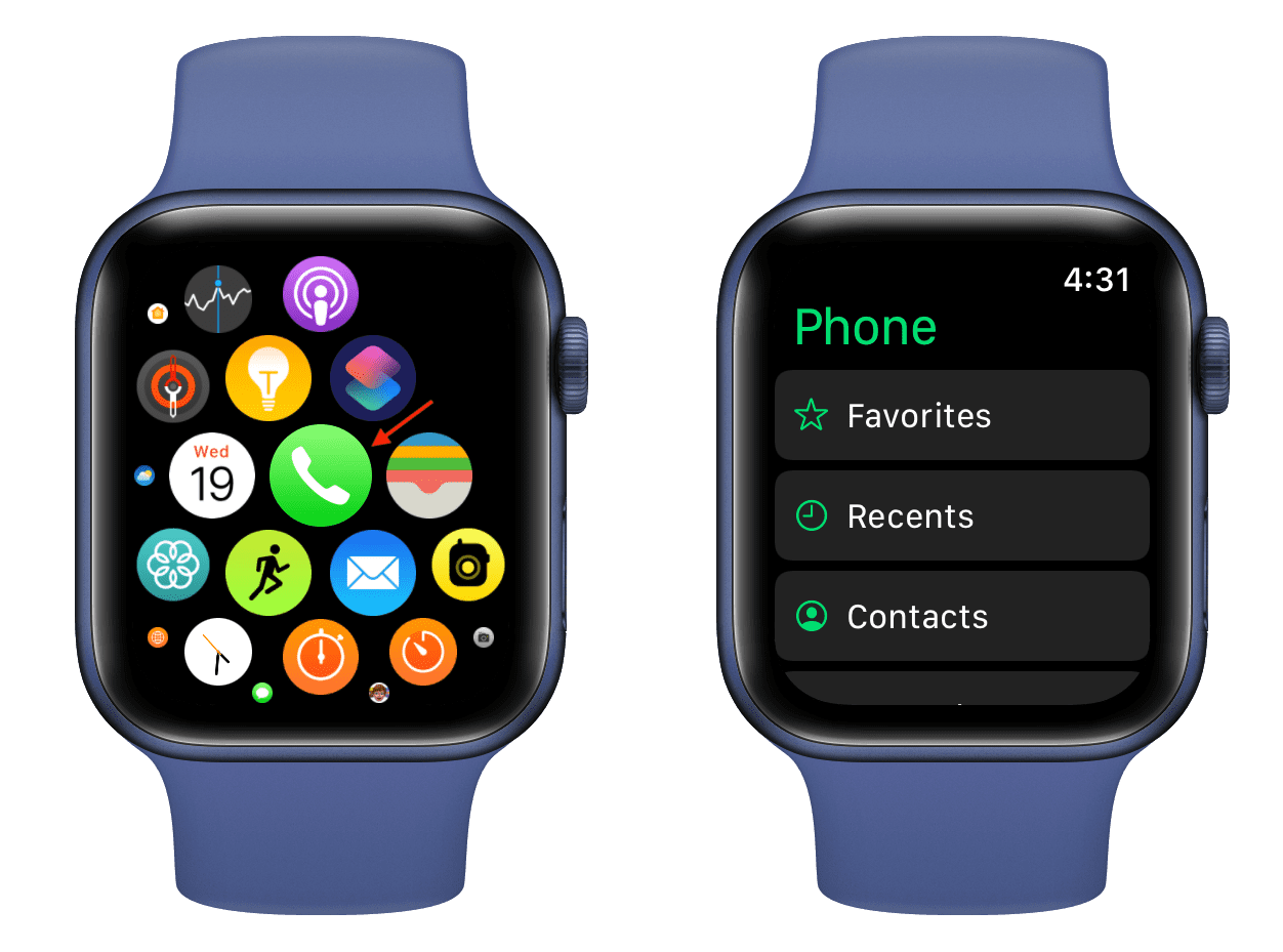 Phone app on Apple Watch to make FaceTime audio calls