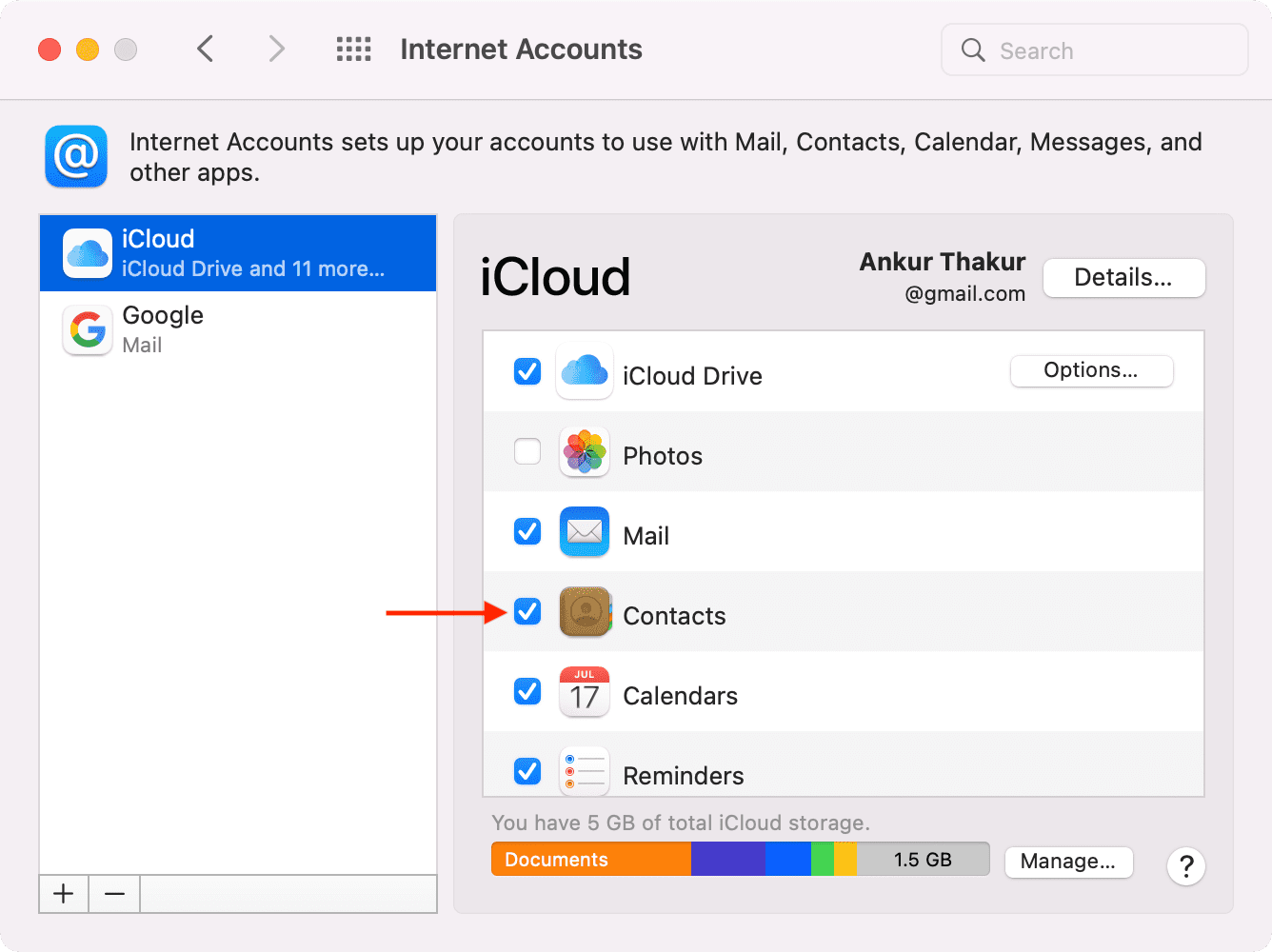 Re-check iCloud Contacts Mac