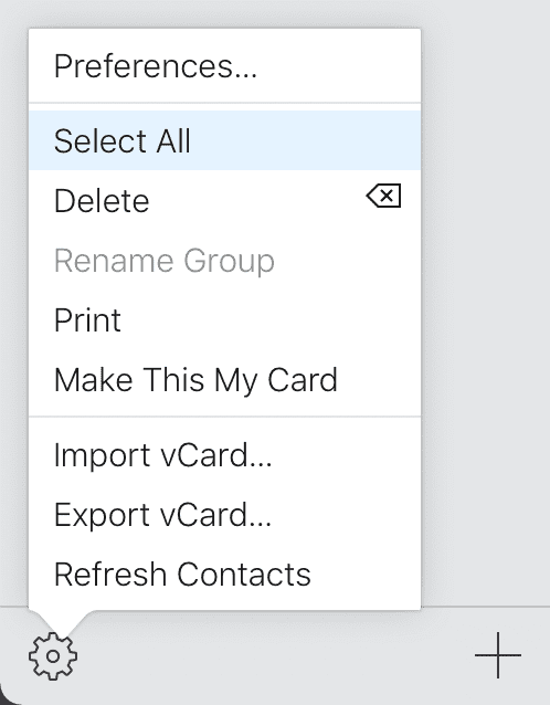 Select All Contacts iCloud