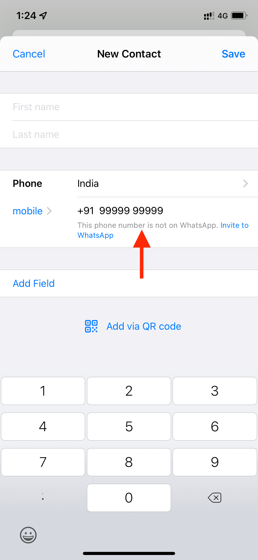 This phone number is not on WhatsApp