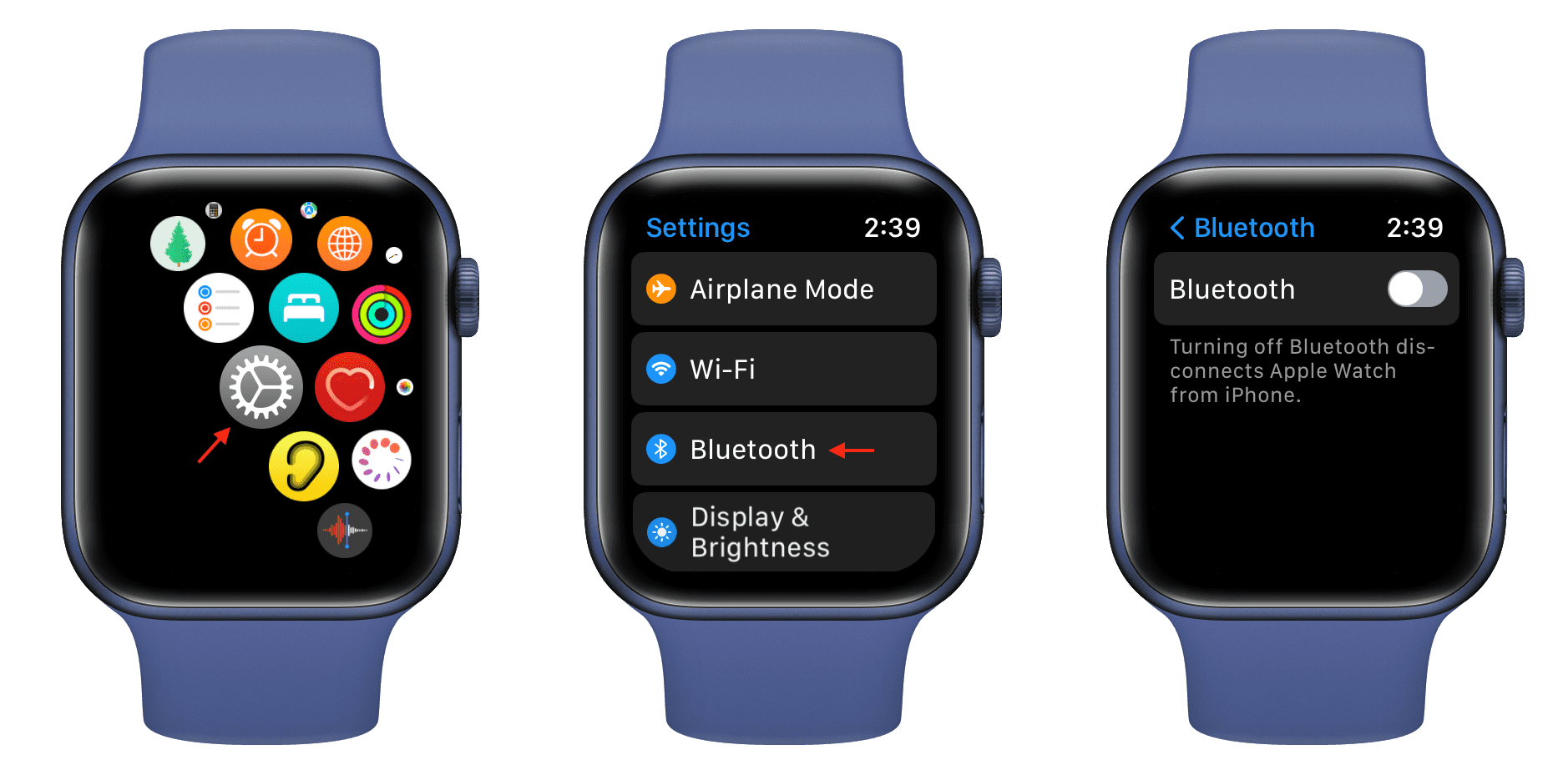 Turn off Bluetooth on Apple Watch